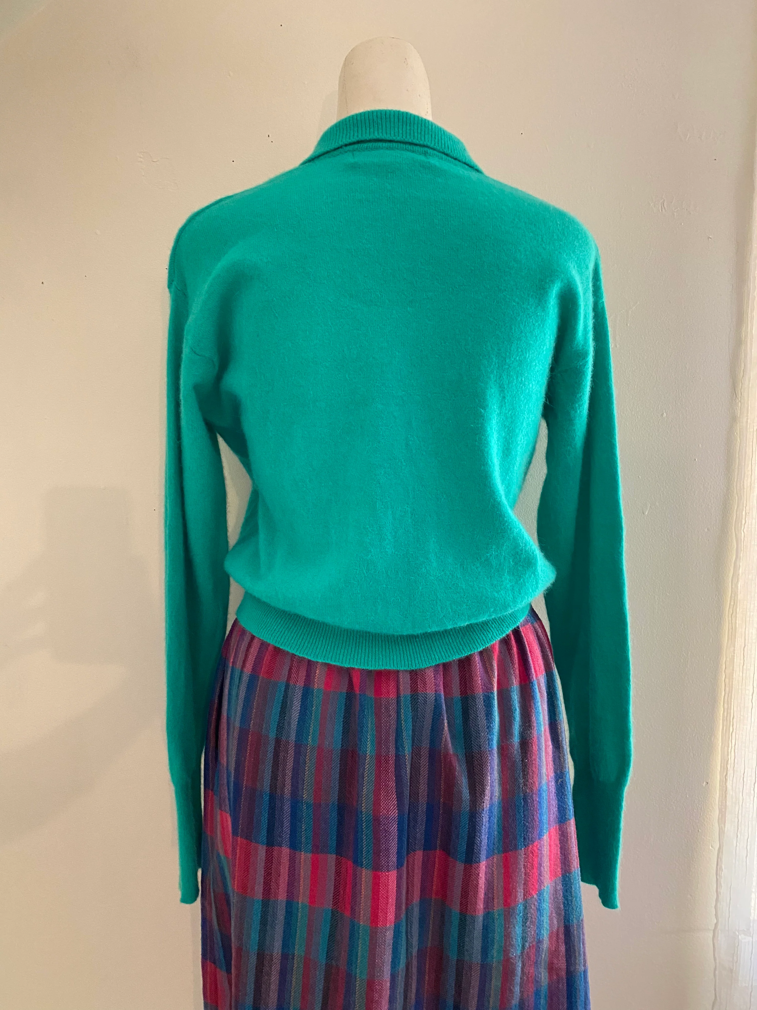 80s/90s Lambswool Angora Blend Preppy Collared Sweater By Outlander - Image 4
