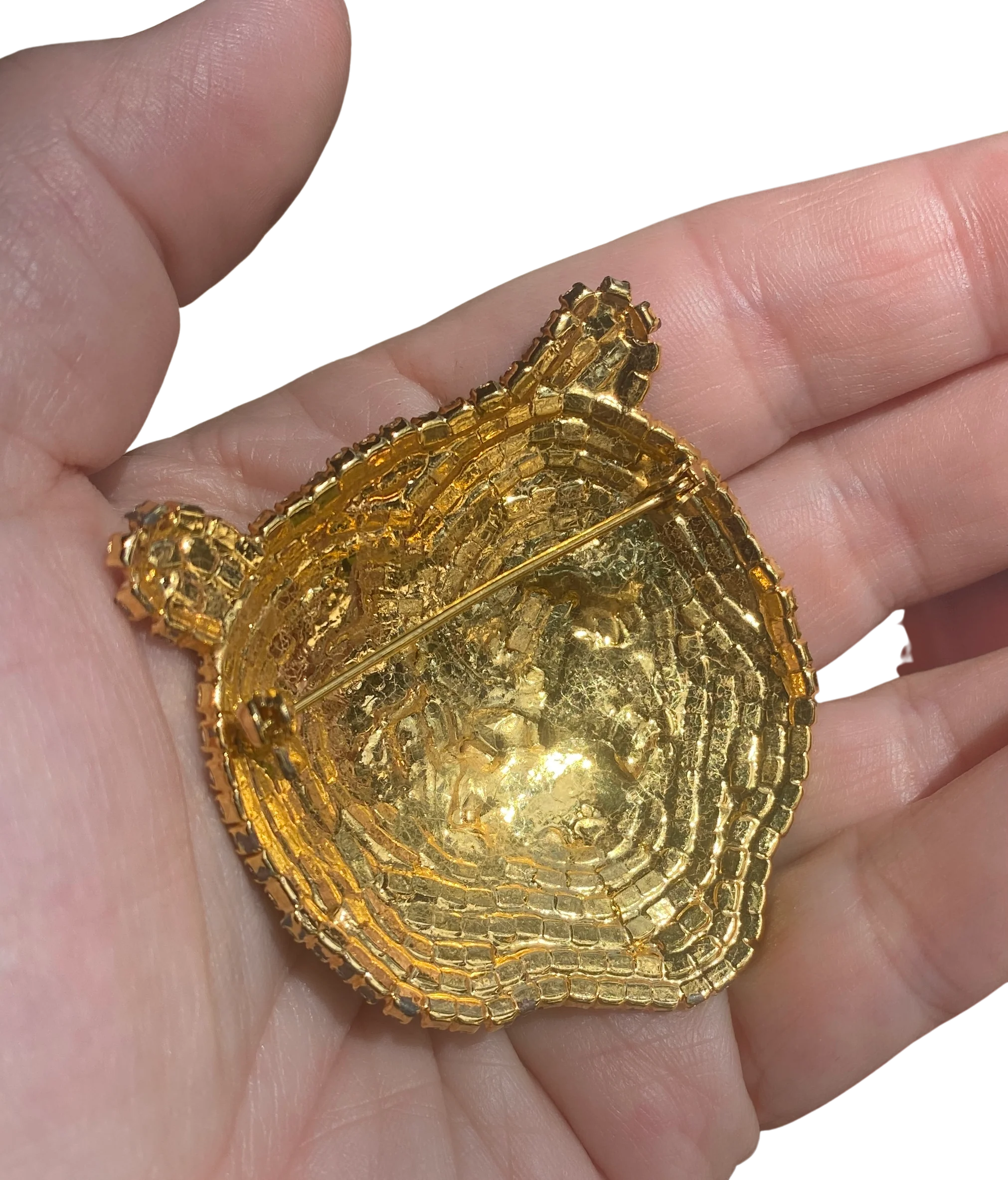 80s/90s Large Crystal Encrusted Big Cat Tiger Brooch Pin - Image 2