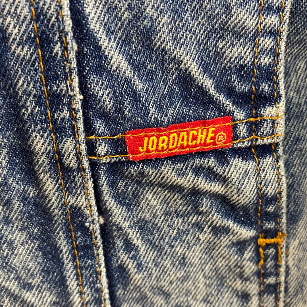 80s/90s Light Blue Acid Wash Oversized Pocket Denim Jacket By Jordache - Image 5