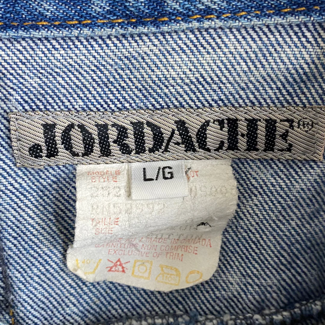 80s/90s Light Blue Acid Wash Oversized Pocket Denim Jacket By Jordache - Image 7