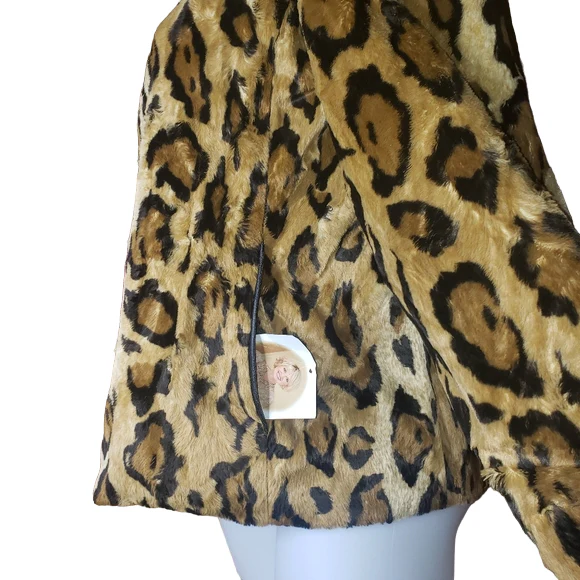 80s/90s Linda Lundstrom Leopard Faux Fur Jacket Size 10 By Linda Lundstrom - Image 6