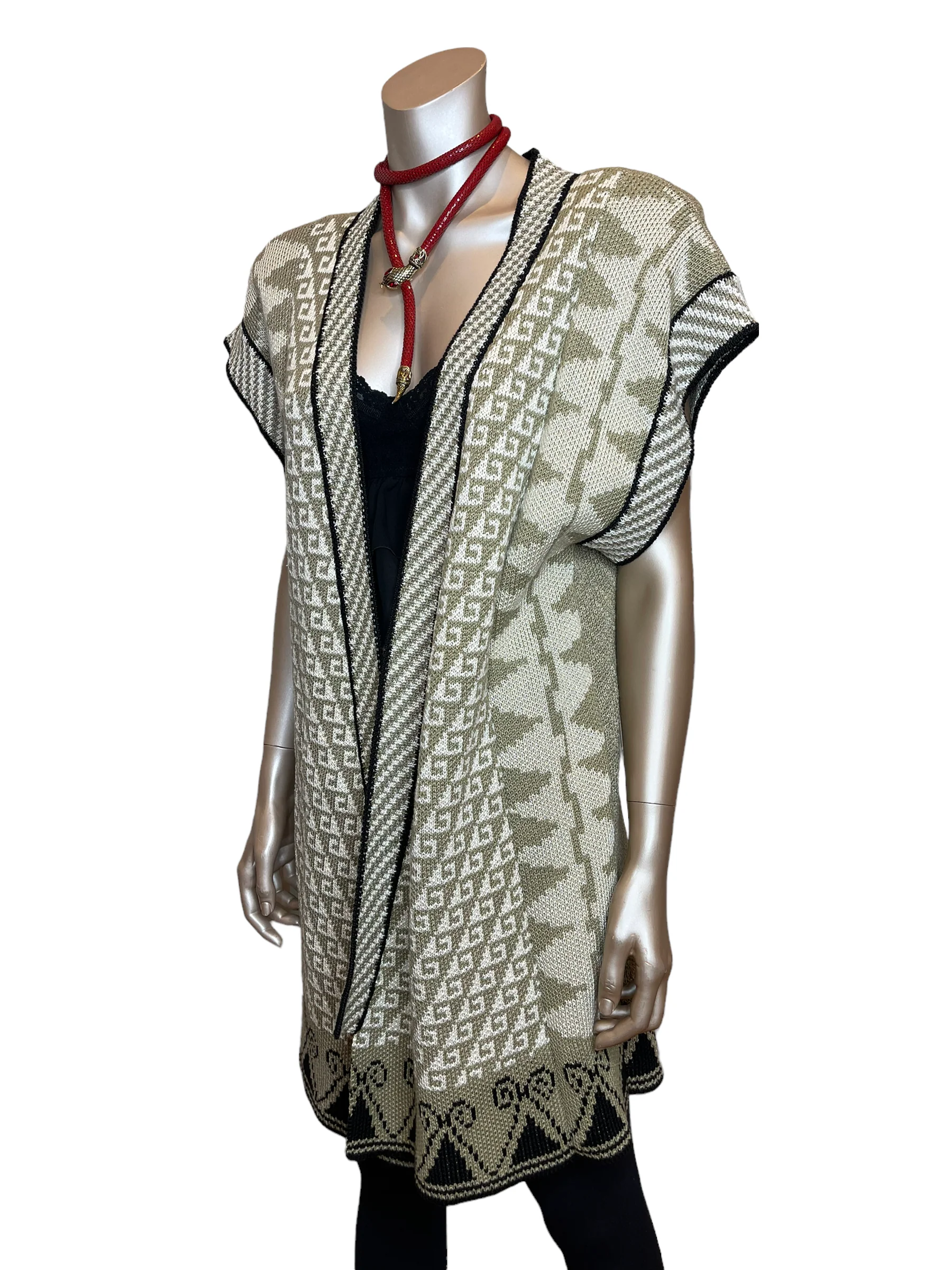 80s/90s Long Cardigan With Removable Shoulder Pads By Summa Design - Image 3