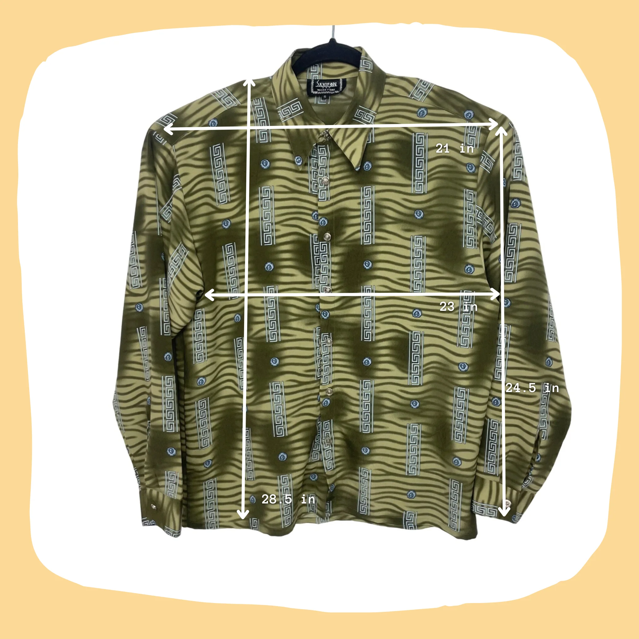 80s/90s Long Sleeve Animal Print Abstract Button Up Shirt By Saxifon - Image 3