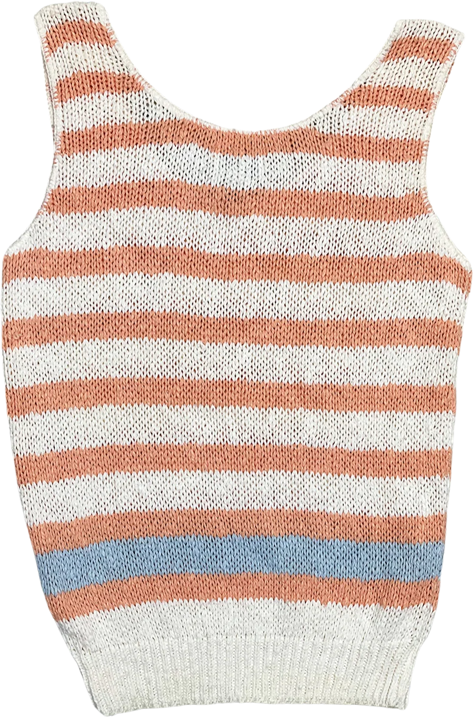 80s/90s Loose Knit Pastel Striped Tank Top By Regatta Sport - Image 2