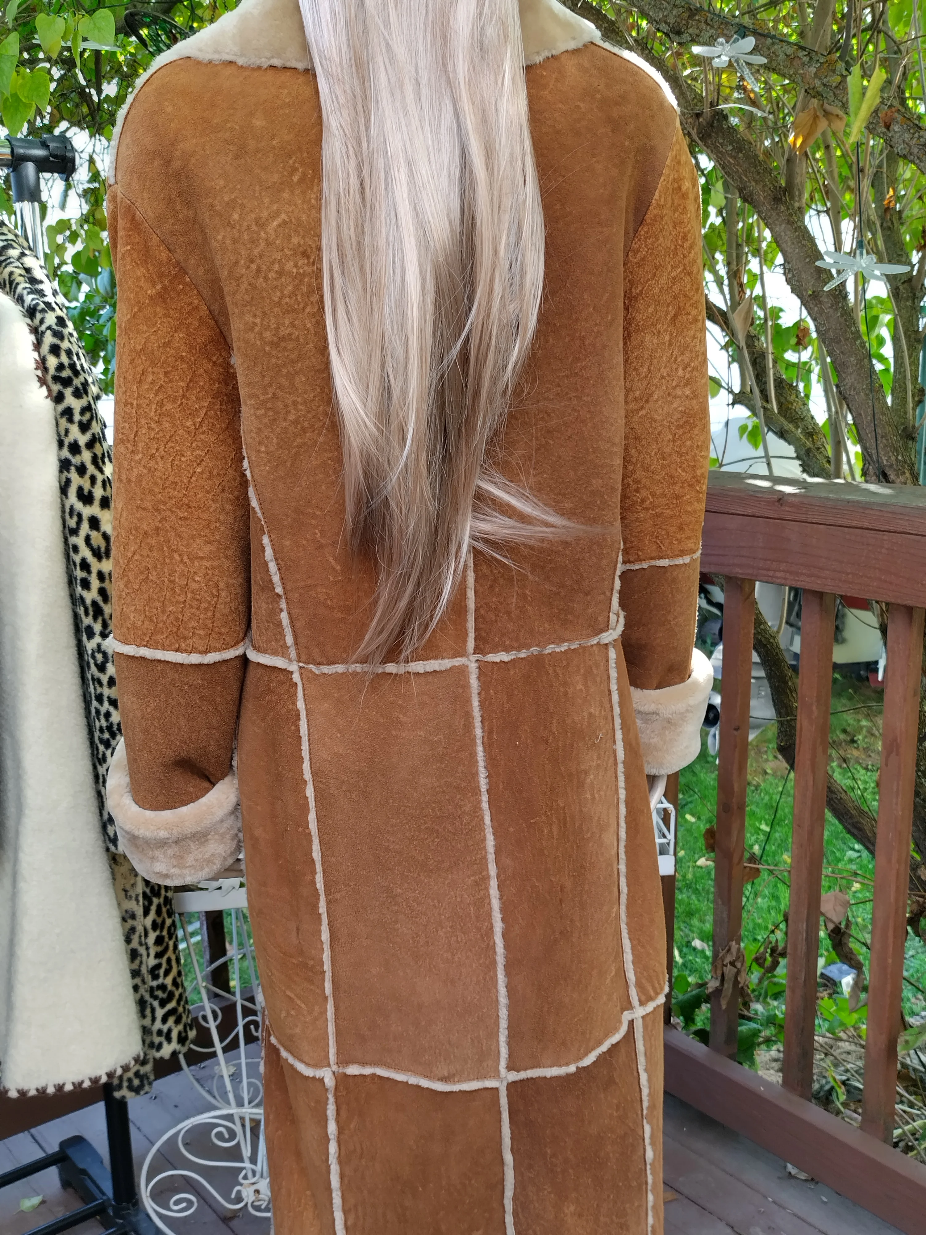 80s/90s Luxurious Floor Length Patch Suede Shearling Coat By The Keenan Leather Company Uk - Image 7