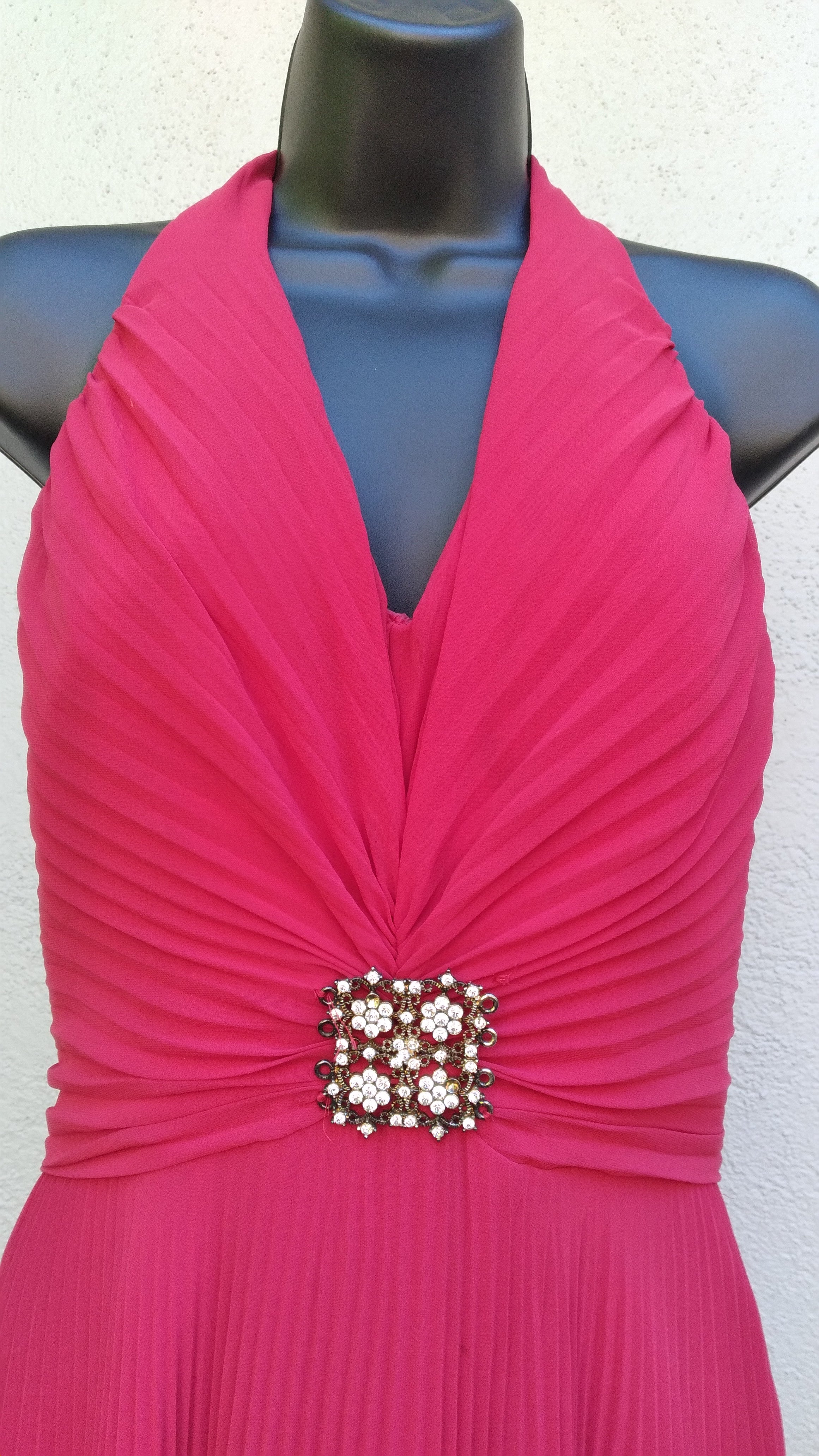 80s/90s Marilyn Monroe Style Chiffon Pleated Party Dress By Carraz Beverly Hills - Image 6