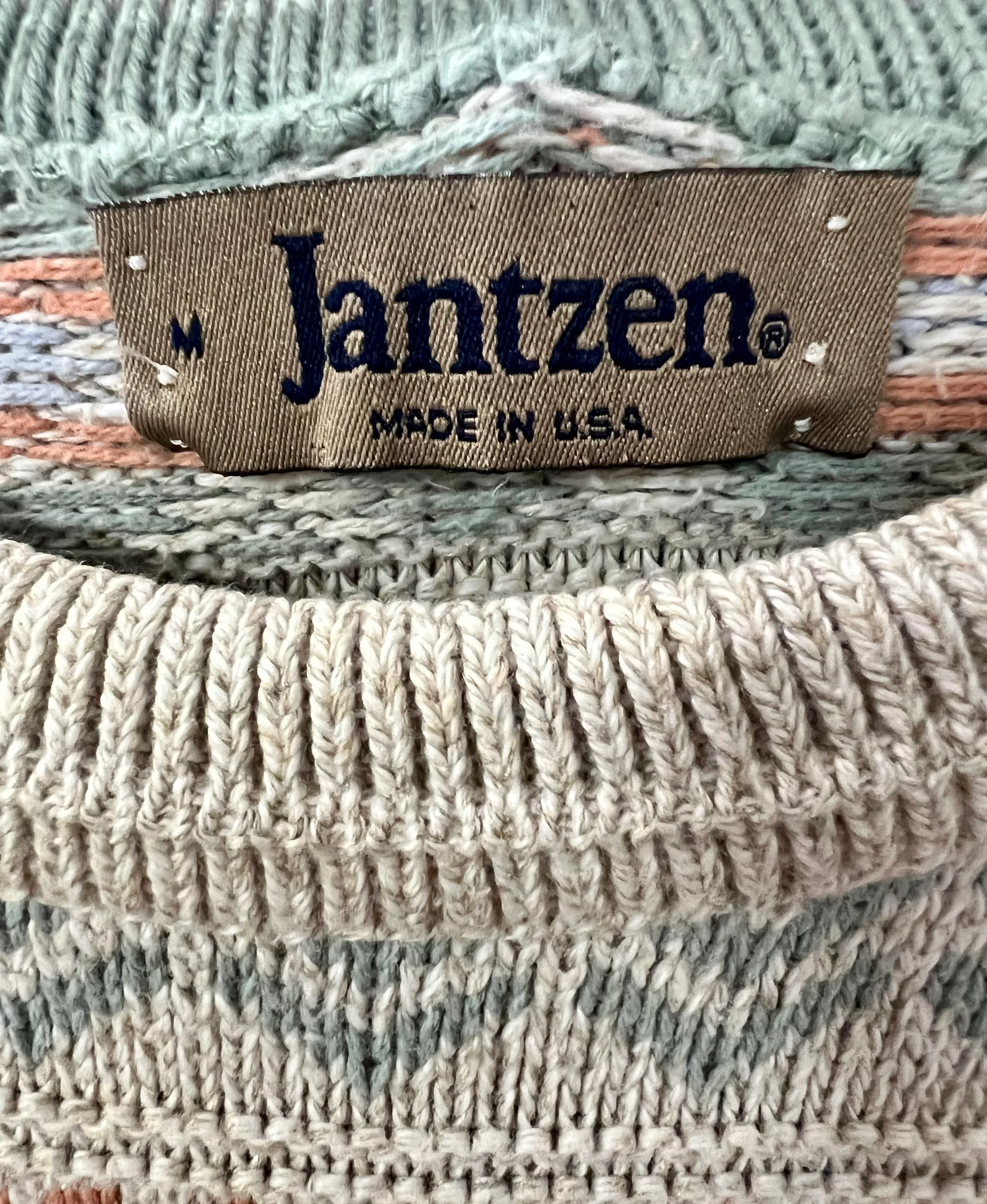 80s/90s Men Multicolor Pastel Crewneck Sweater By Jantzen - Image 7