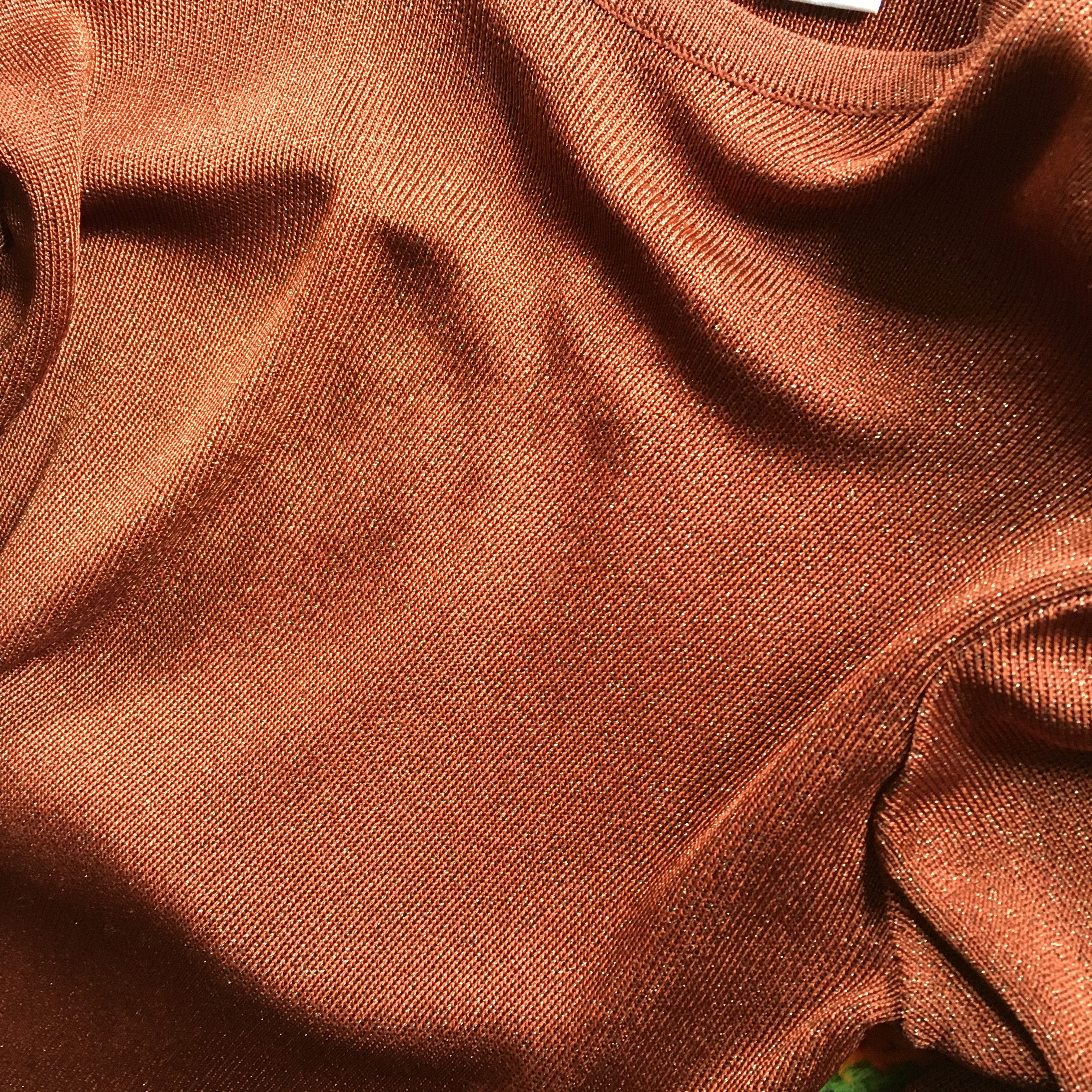 80s/90s Metallic Copper Bronze Sweater Knit Sheath Dress By Liz Claiborne Dresses - Image 6