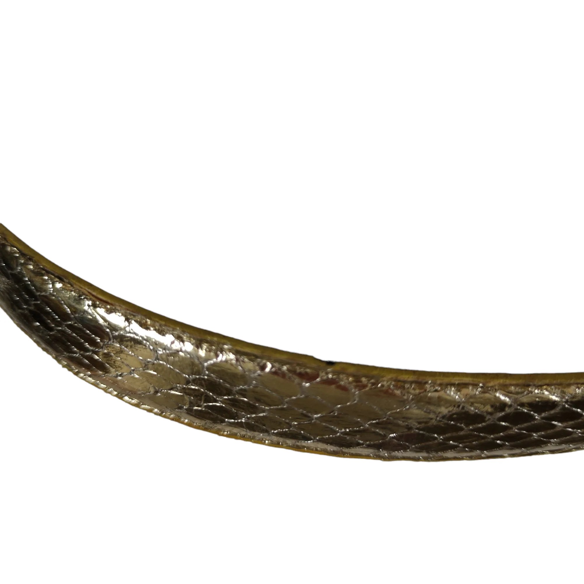 80s/90s Metallic Gold Slim Snakeskin Leather Belt - Image 8