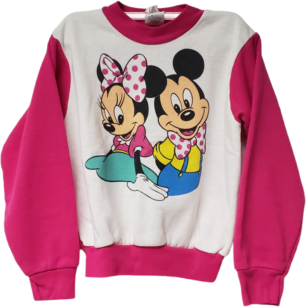 80s/90s Mickey And Minnie Mouse Pink Sweatshirt By Mickey's Stuff