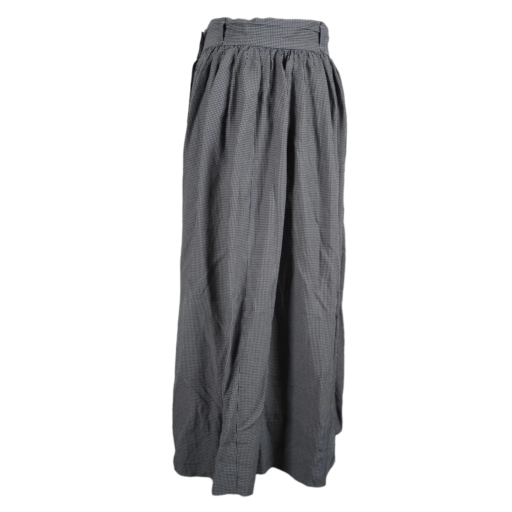 80s/90s Micro Gingham Button Front Midi Skirt By Banana Republic - Image 6