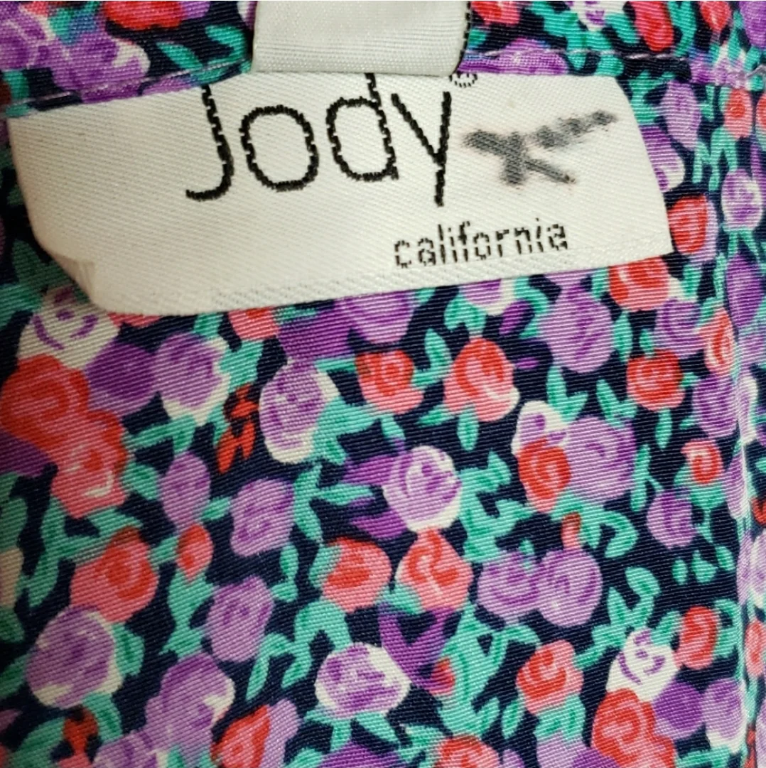 80s/90s Mini Ditsy Floral Peplum Dress By Jody - Image 12