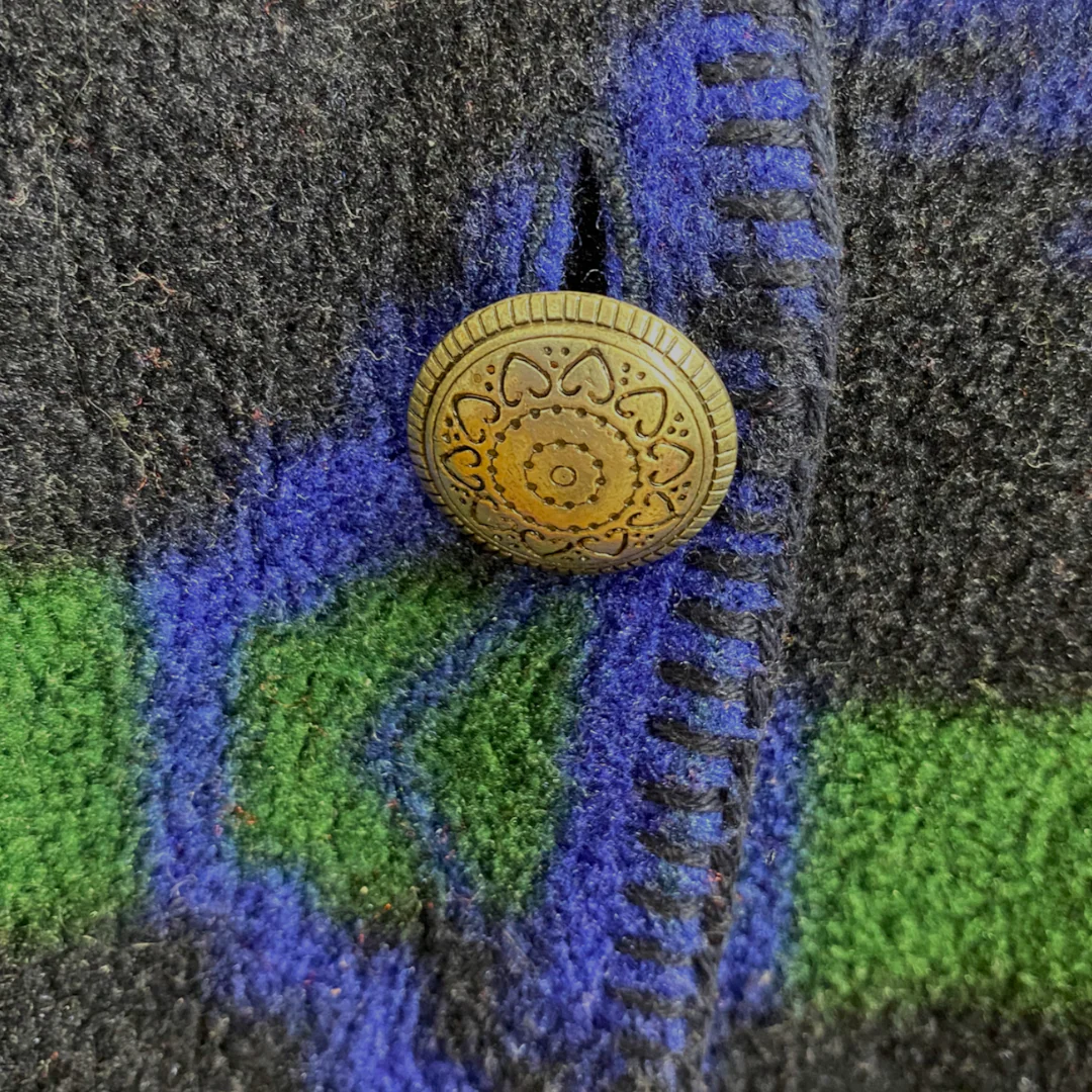 80s/90s Multicolor Southwest Print Buttoned Fleece Jacket By Liz & Co - Image 3