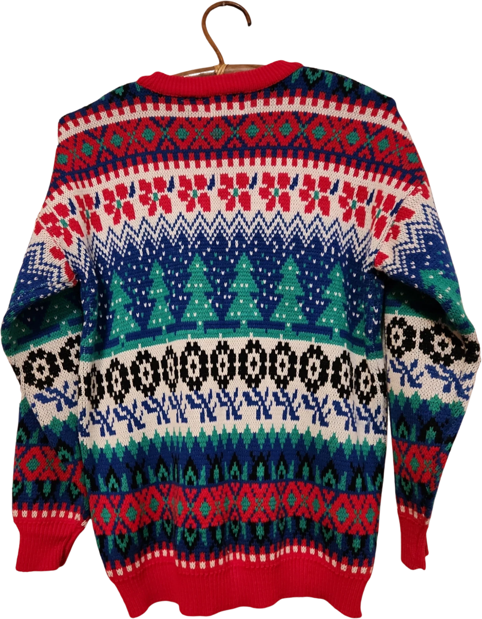 80s/90s Multicolored Ugly Crew Neck Christmas Sweater By Extra - Image 2