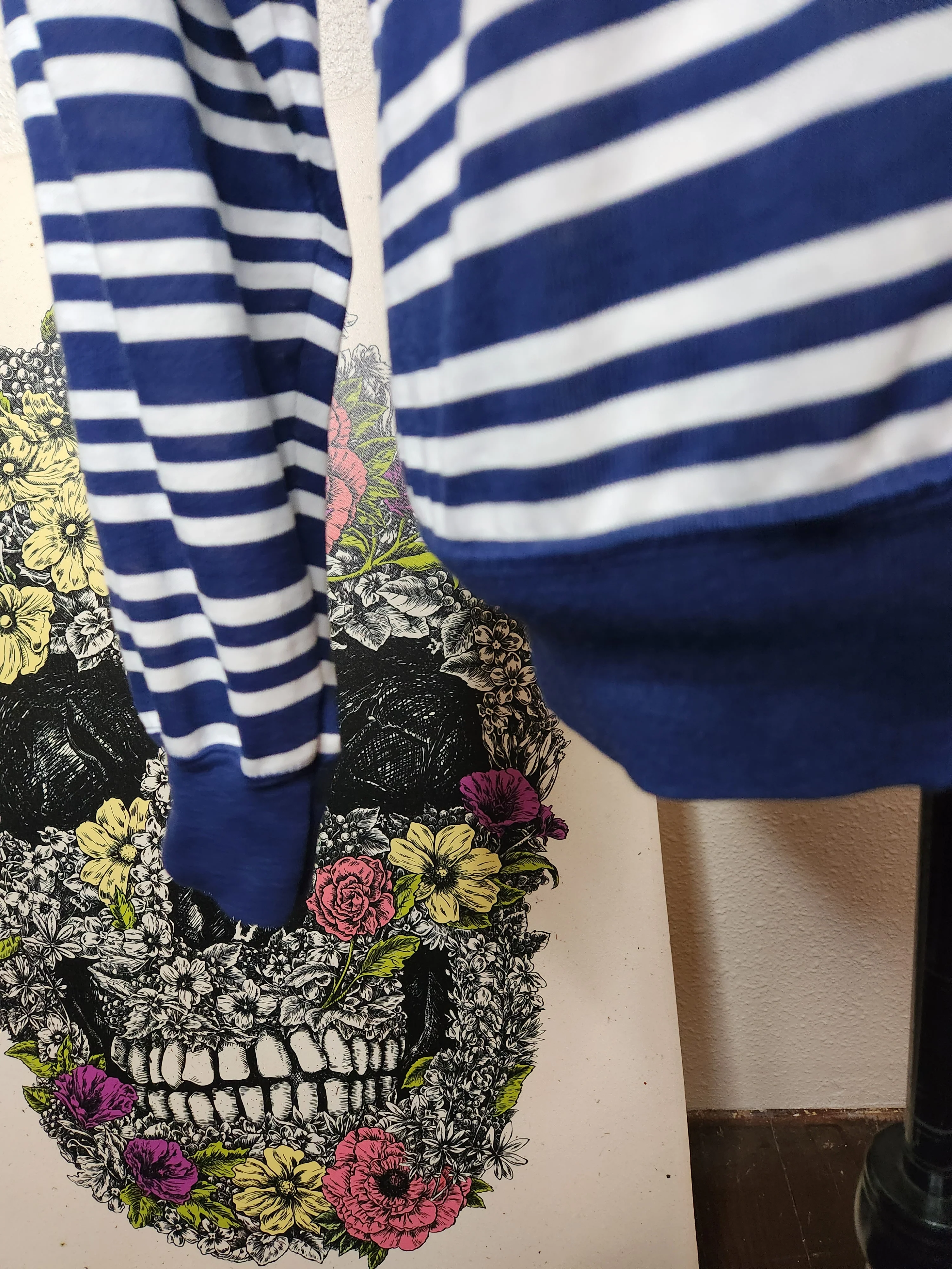 80s/90s Navy Blue And White Striped Nautical Shirt By Chic - Image 4