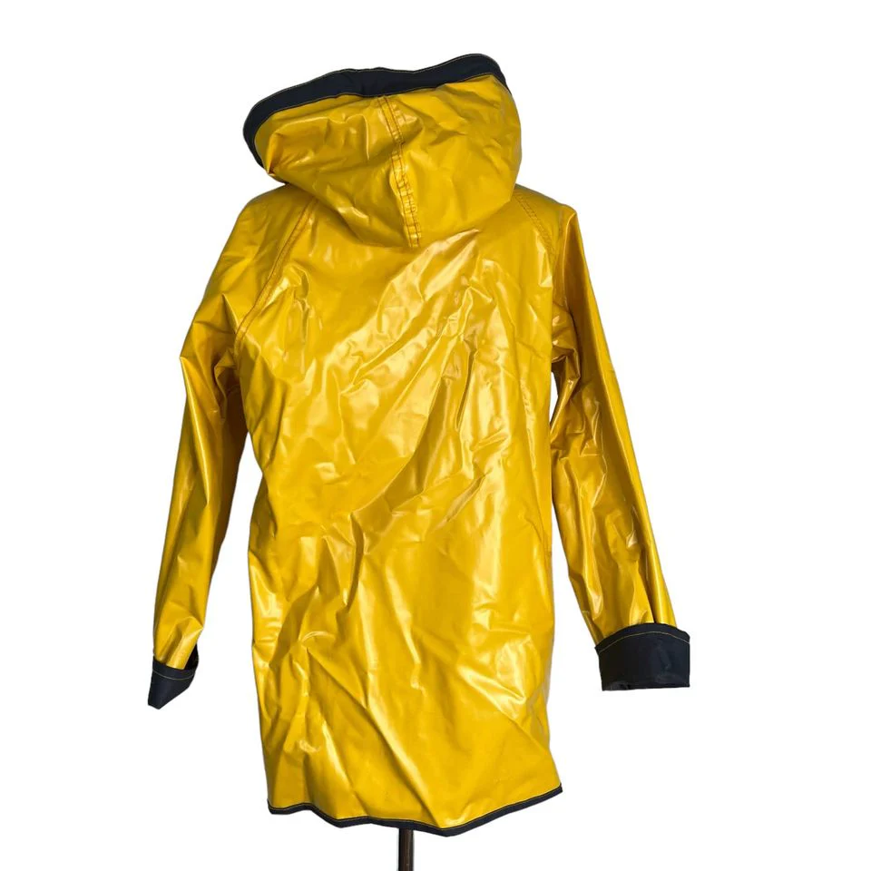 80s/90s Navy Yellow Reversible Rain Jacket Coat S/m - Image 7