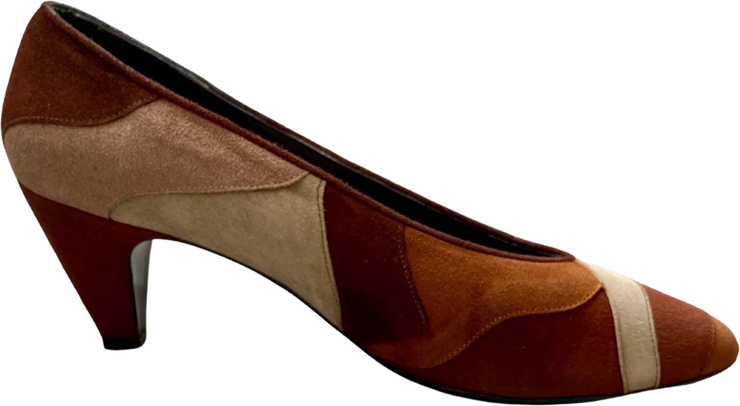 80s/90s Neutral Patchwork Pumps By Sacha London - Image 3