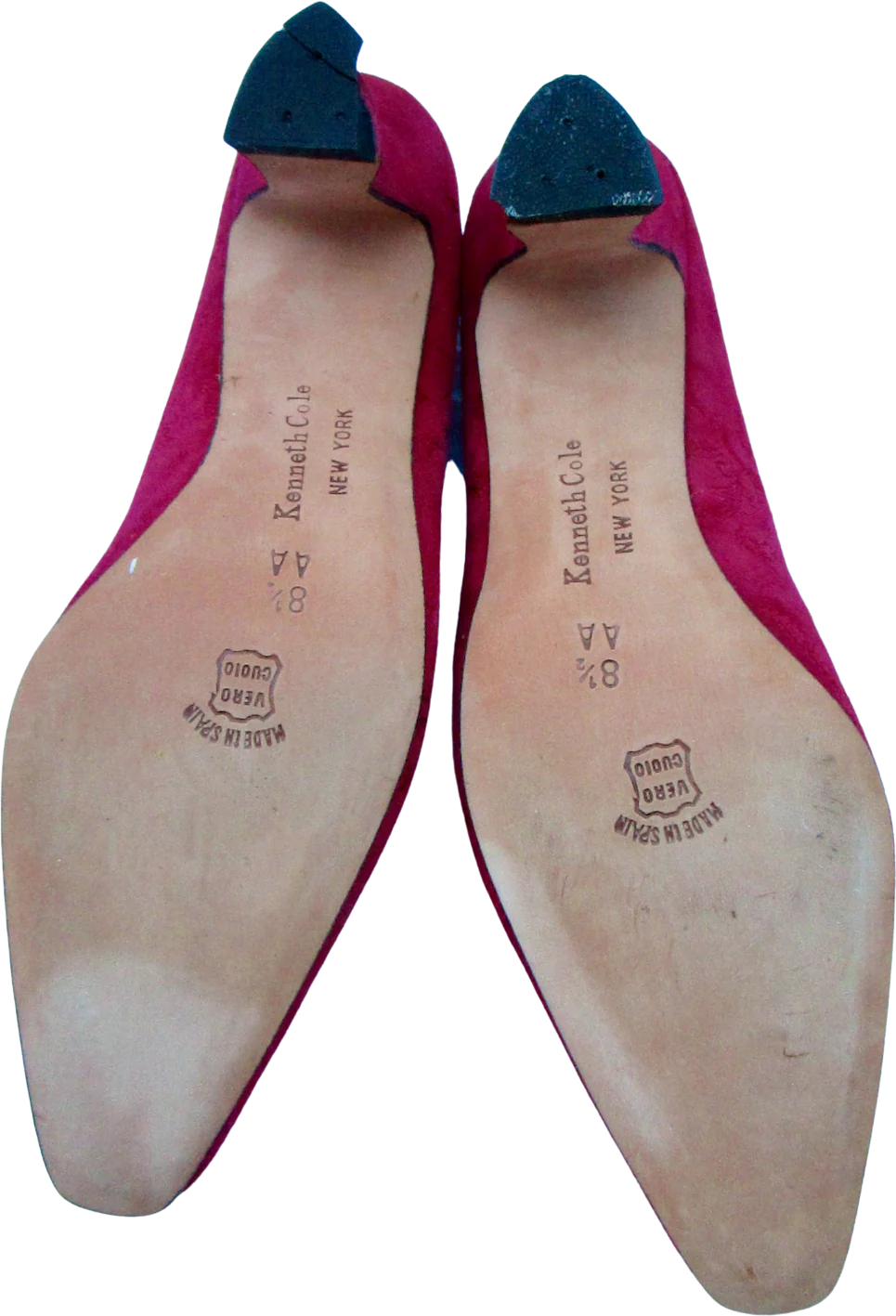 80s/90s Red Suede Shoes With Louis Heels Unworn N I B Deco By Kenneth Cole - Image 2