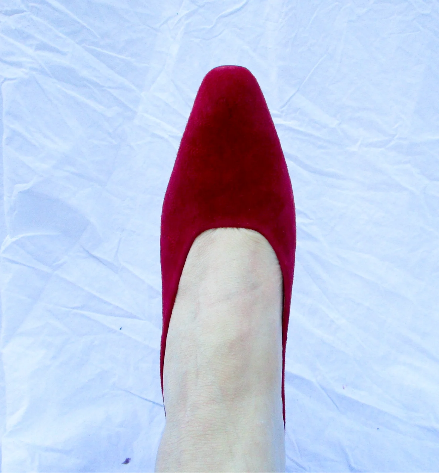 80s/90s Red Suede Shoes With Louis Heels Unworn N I B Deco By Kenneth Cole - Image 3