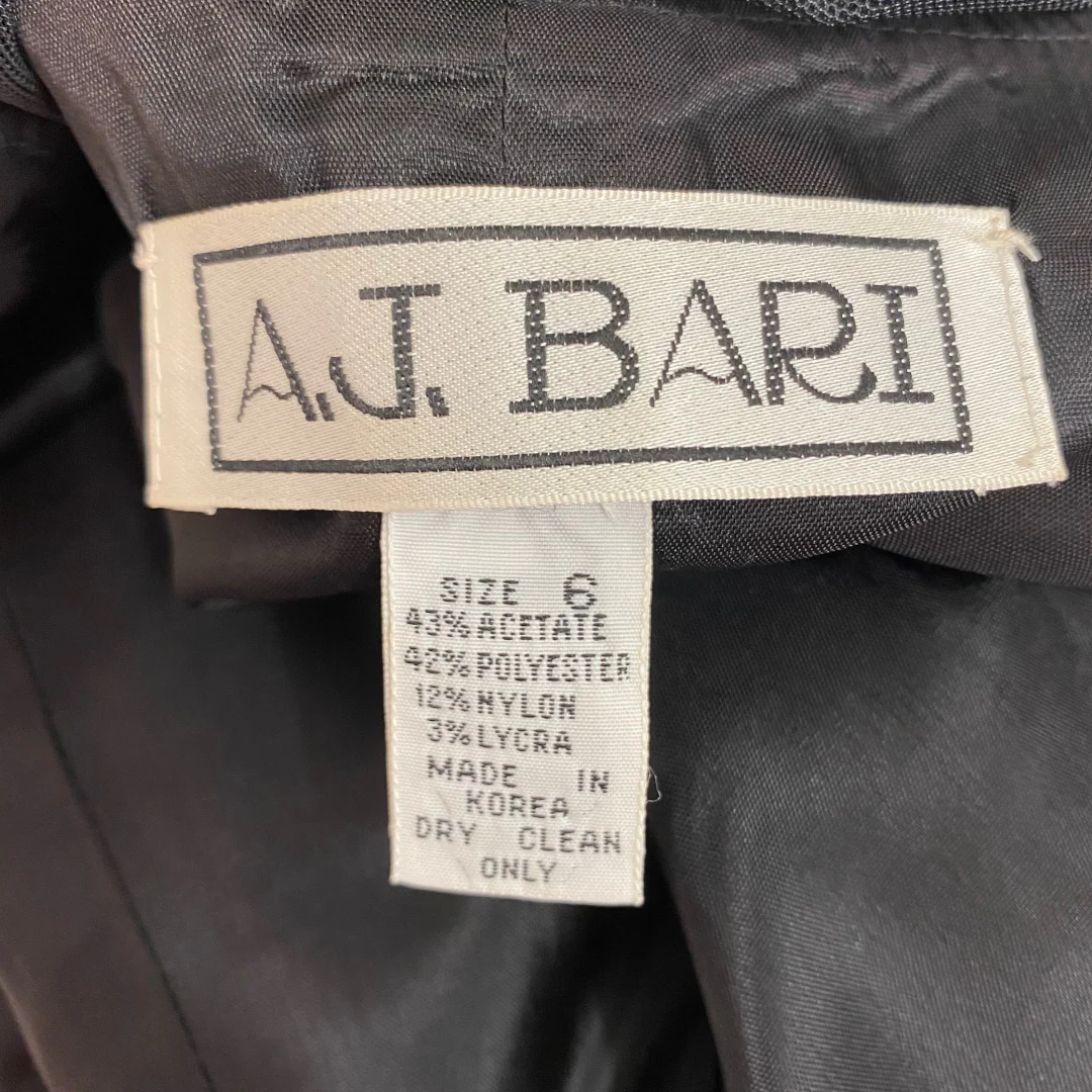 80s/90s Black Mesh Long Sleeve Zip Front Dress by A.j. Bari - Image 6