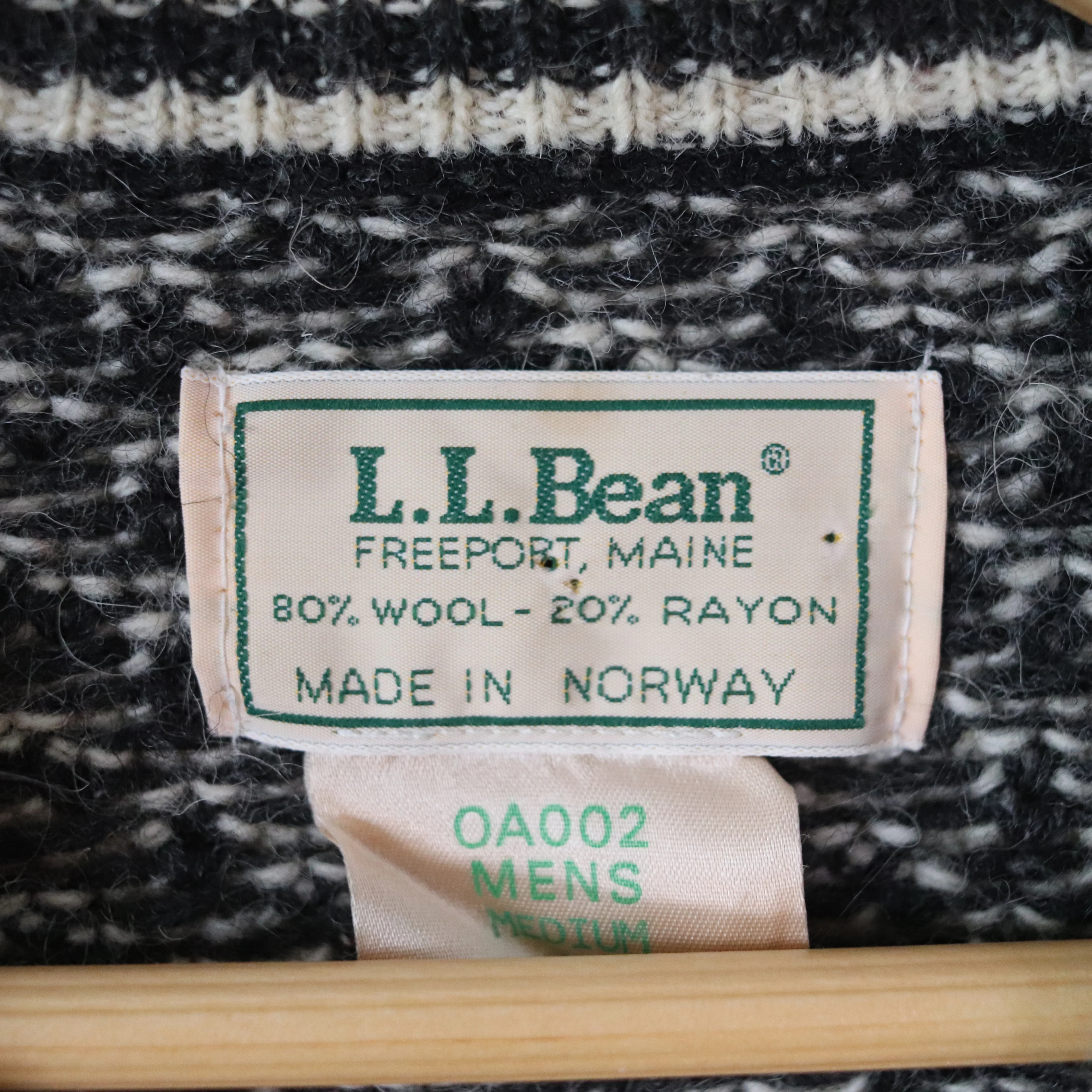80s/90s Norwegian Birds Eye Knit Warm Wool Sweater Norway By L.L. Bean - Image 5