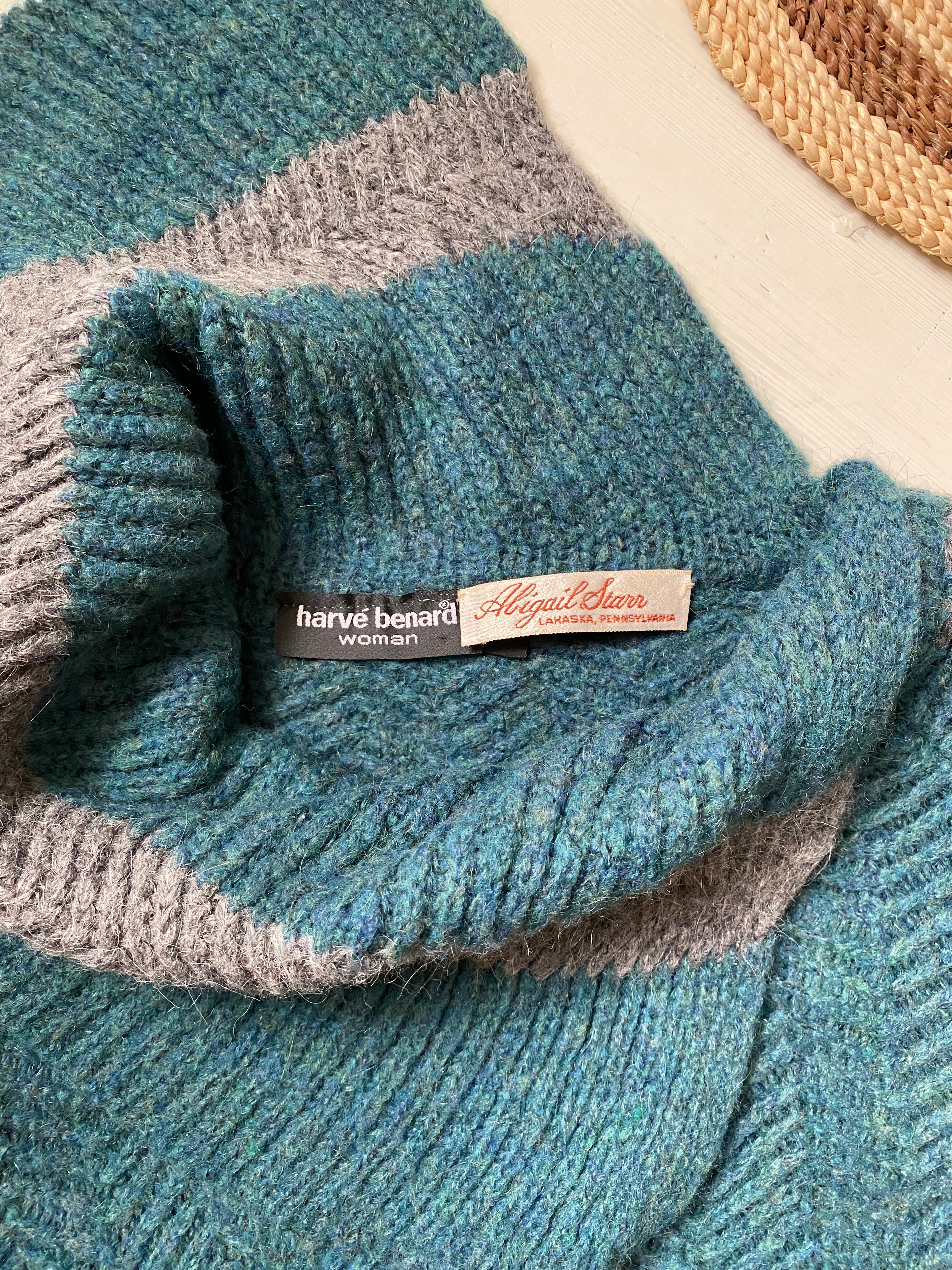 80s/90s Not-quite-cowl-neck Cozy Knit Sweater By Harvé Benard - Image 10