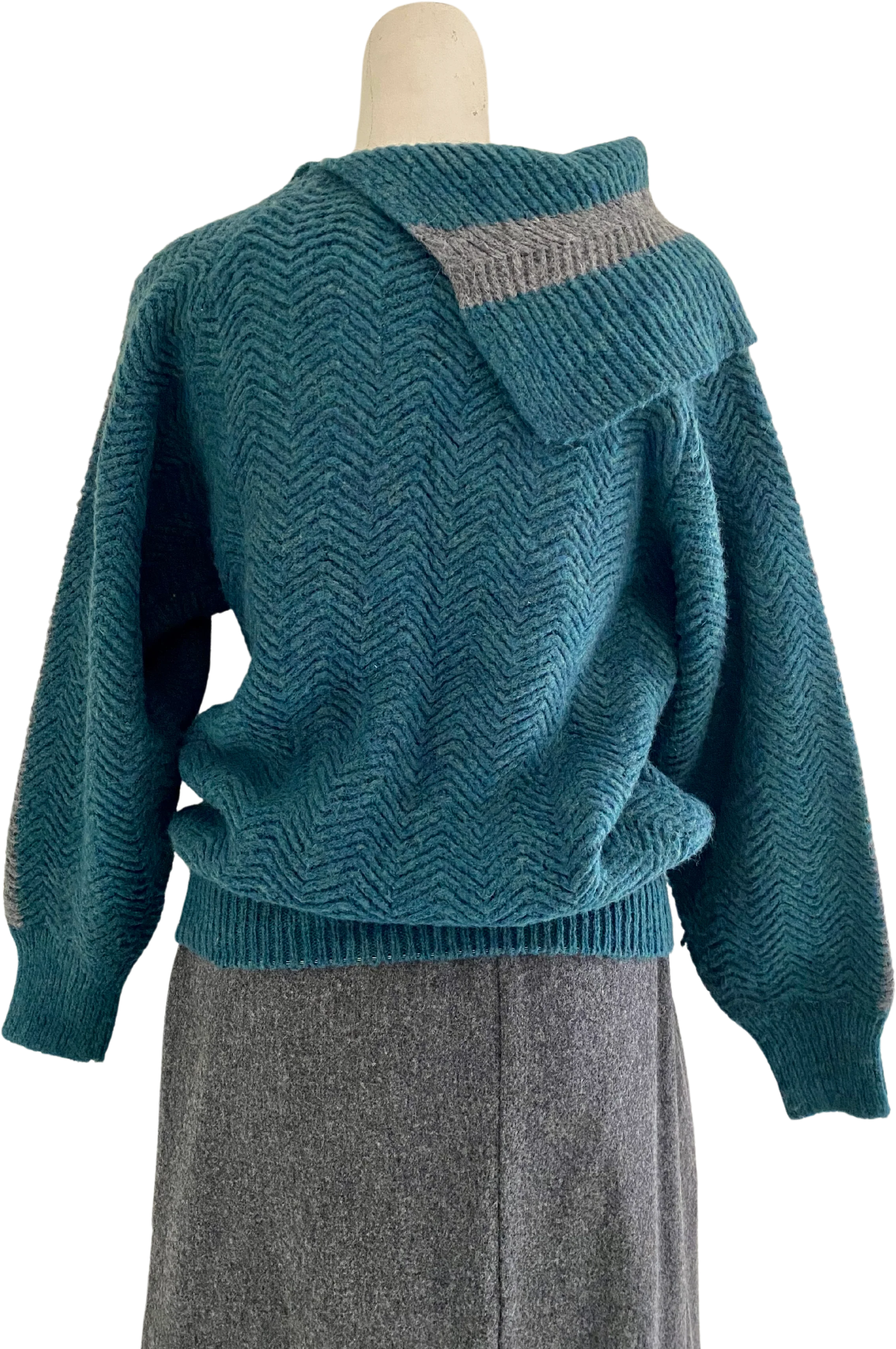 80s/90s Not-quite-cowl-neck Cozy Knit Sweater By Harvé Benard - Image 2