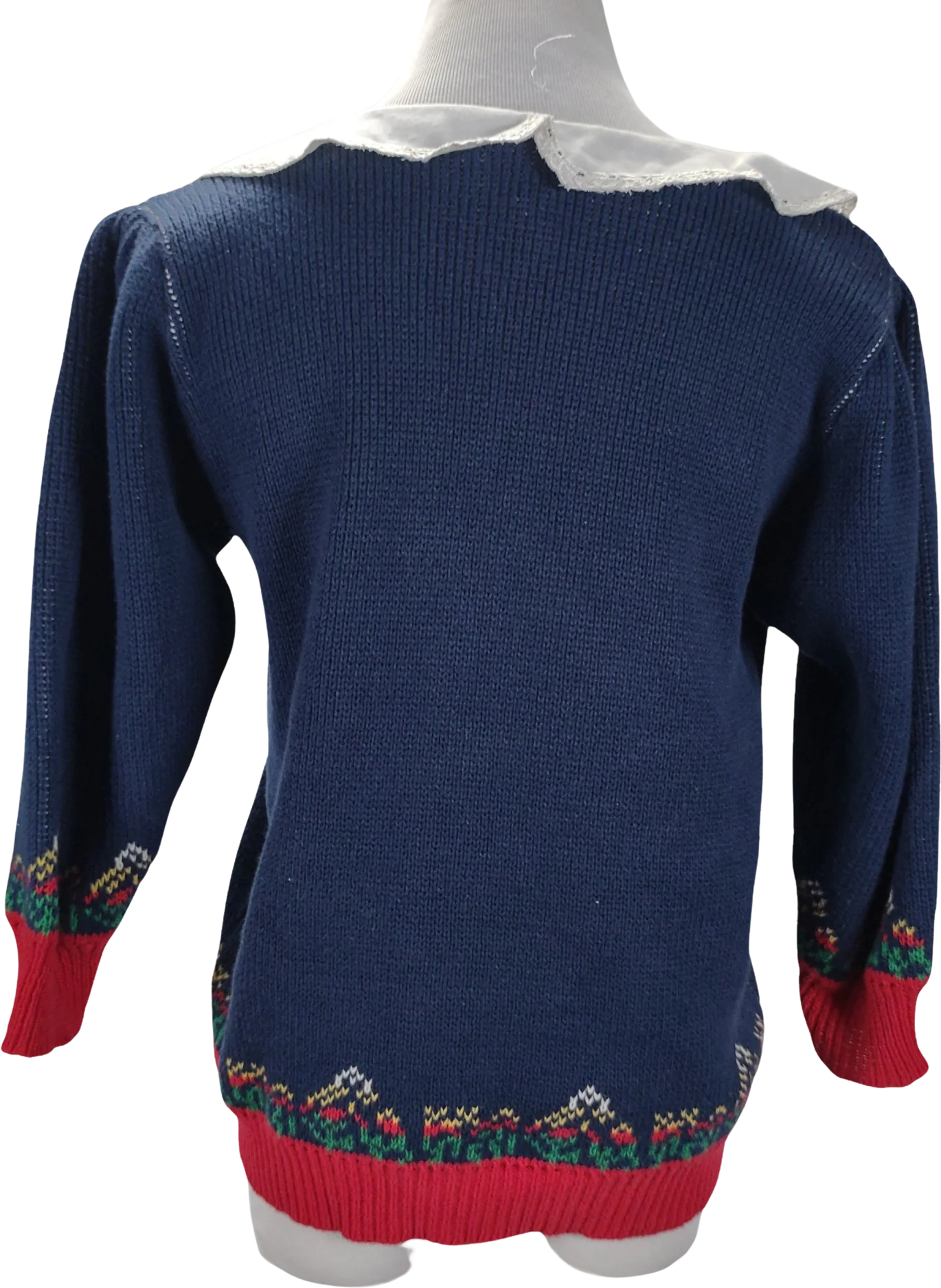 80s/90s Novelty Teddy Bear Petere Pan Collar Sweater By Sweater Loft New York - Image 2