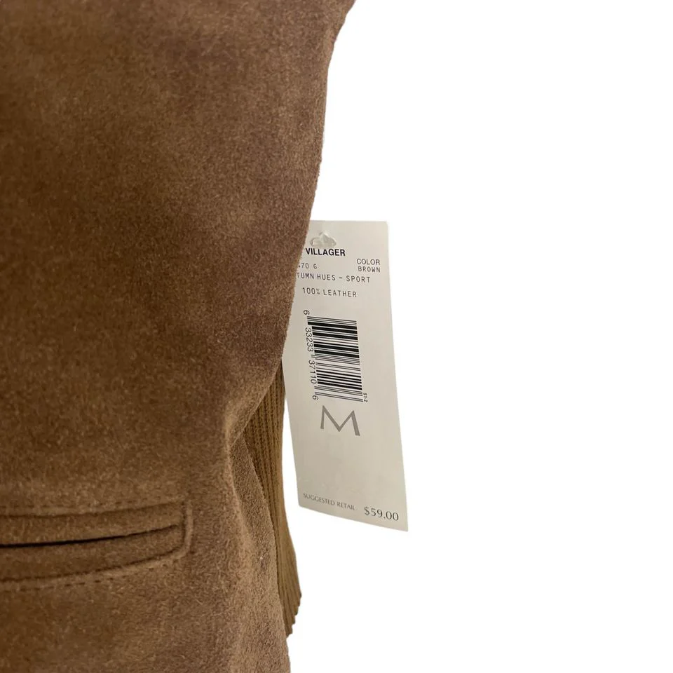 80s/90s Nwt Brown Suede Leather Sweater Vest M By Villager - Image 4
