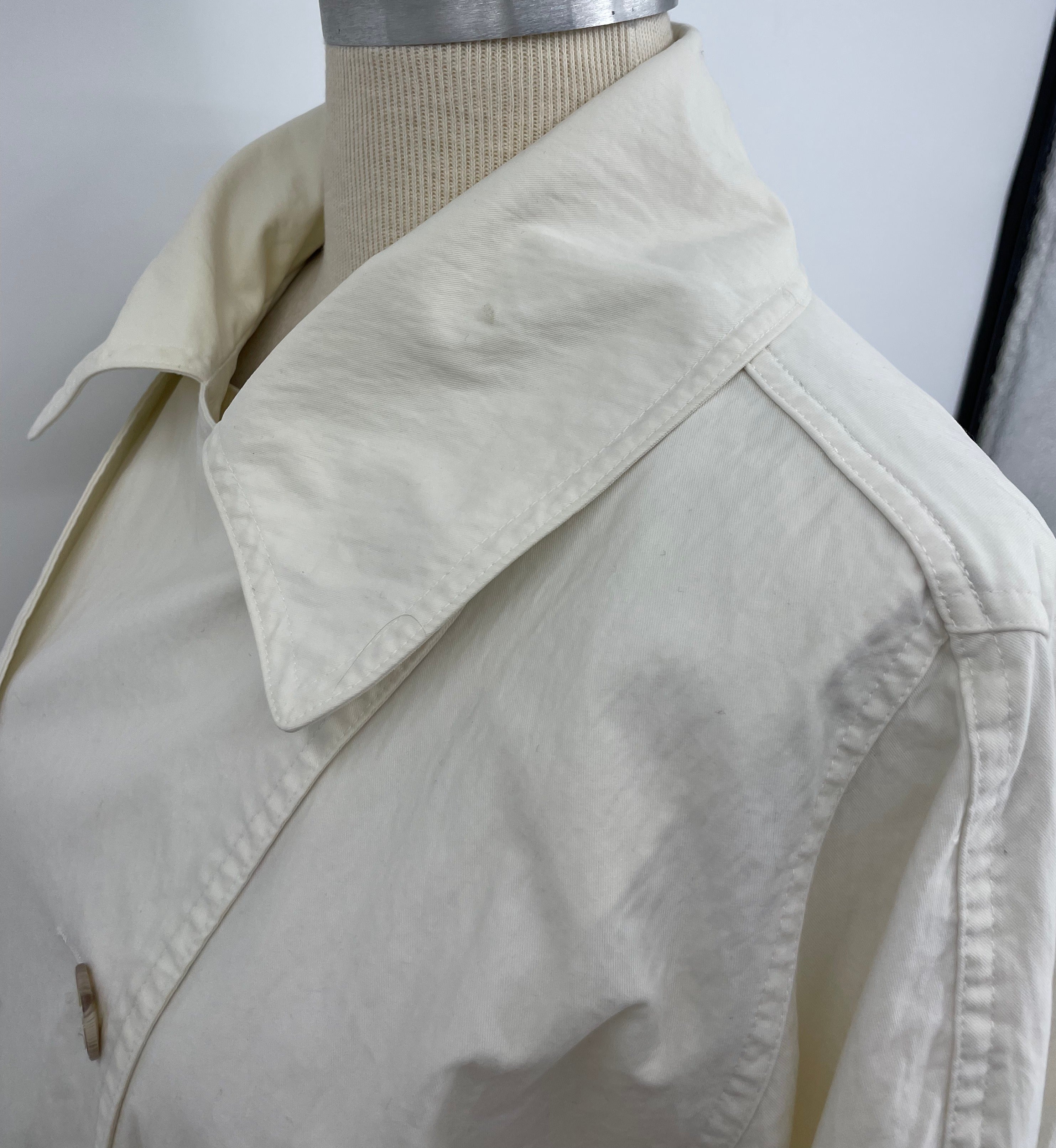 80s/90s Off White Cotton Oversized Trench Coat By DKNY - Image 5