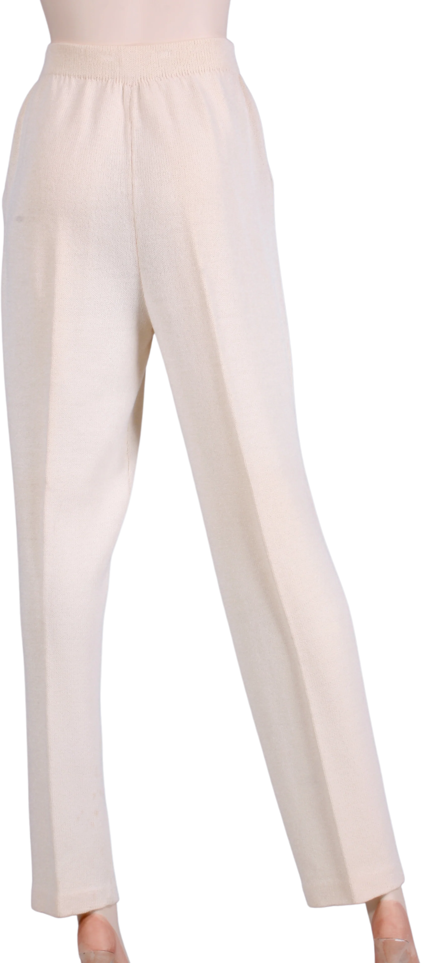 80s/90s Off White Santana Wool Knit Pants W Pockets By St. John Basics - Image 2