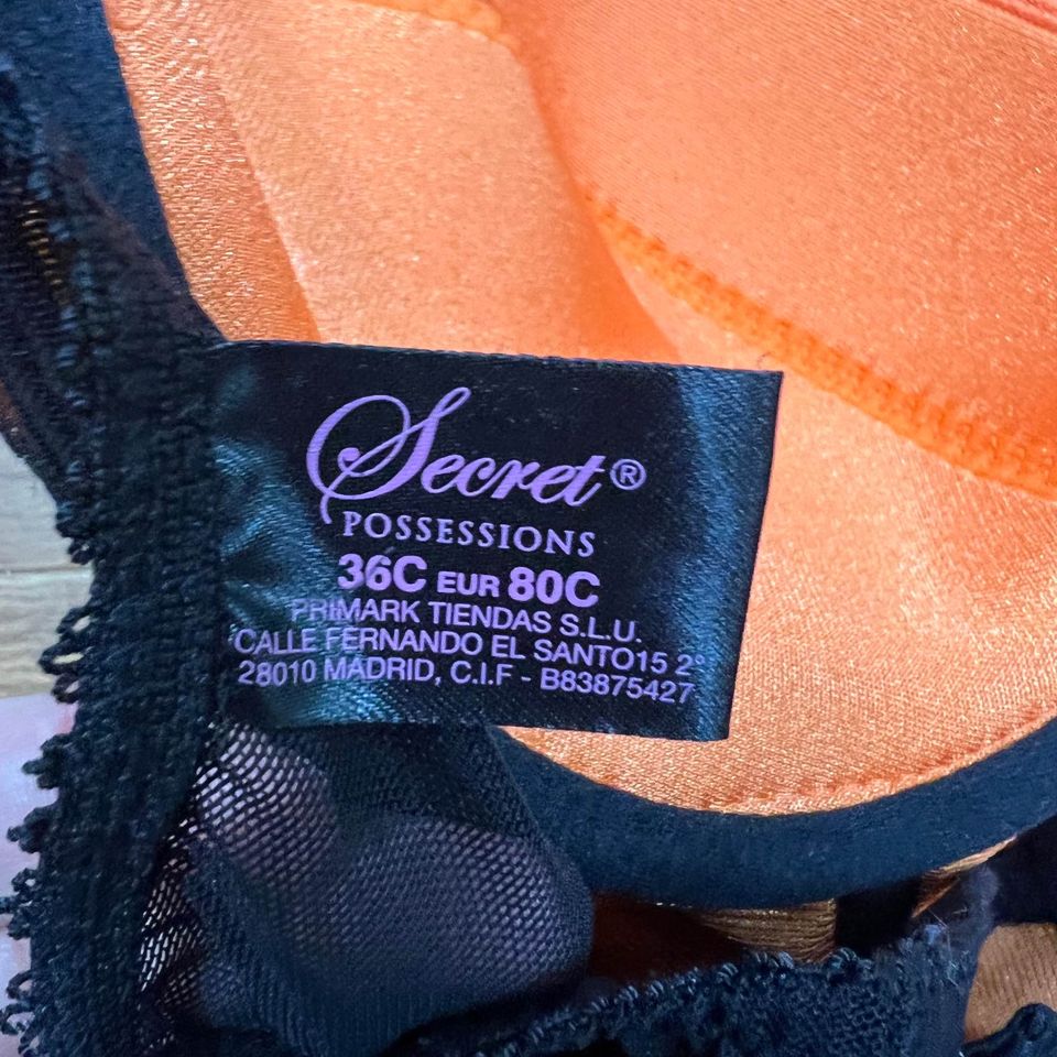 80s/90s Orange Bustier Set 36c M - Image 4