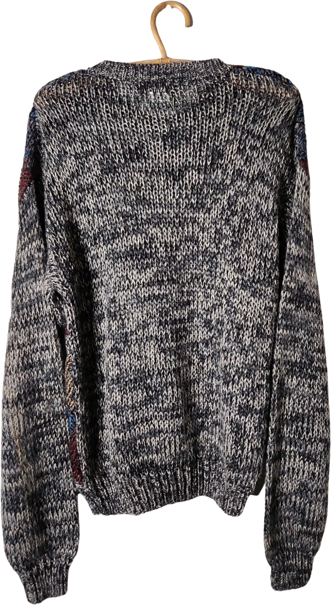 80s/90s Oversized Handknit Chunky Grandpa Sweater By Bachrach - Image 2