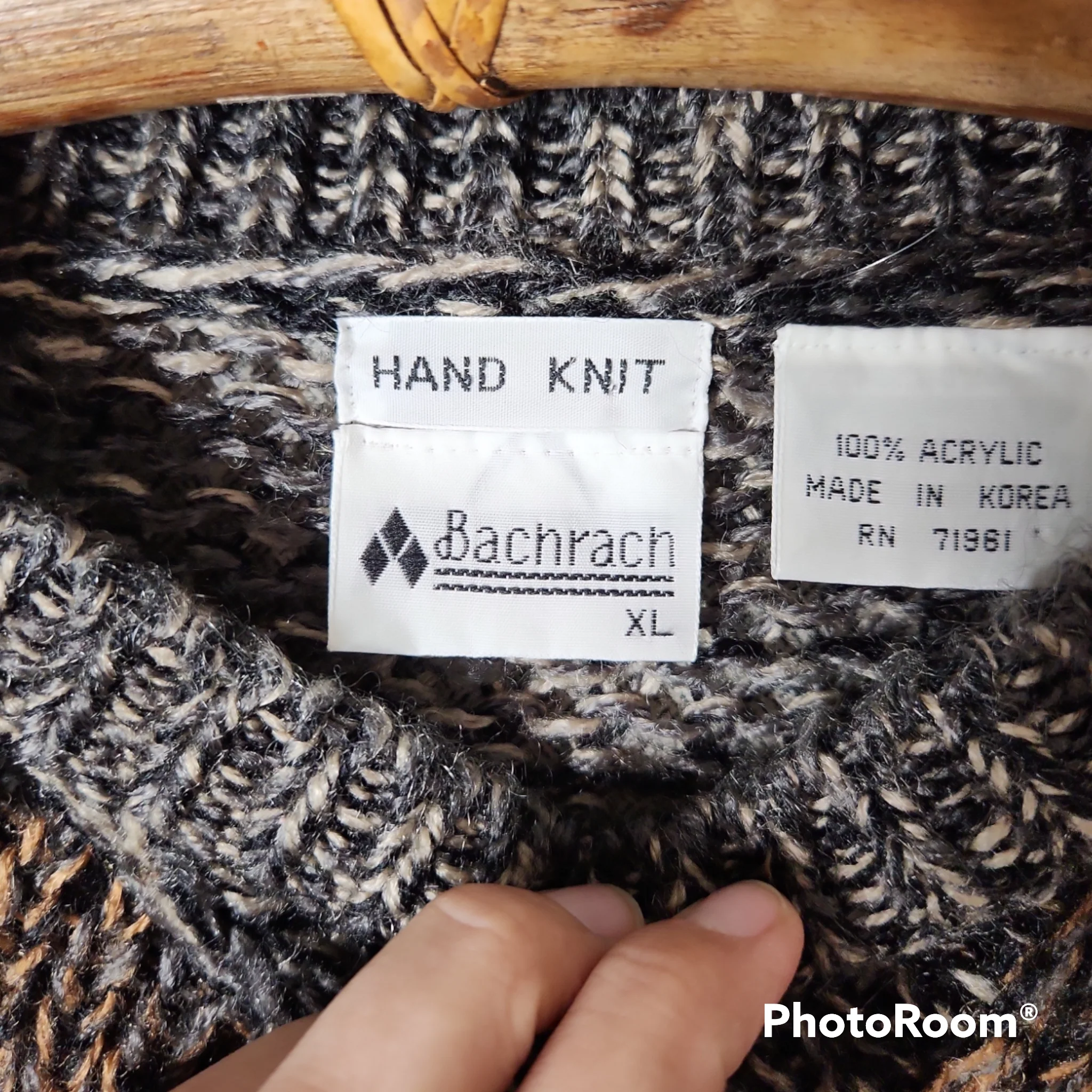 80s/90s Oversized Handknit Chunky Grandpa Sweater By Bachrach - Image 4