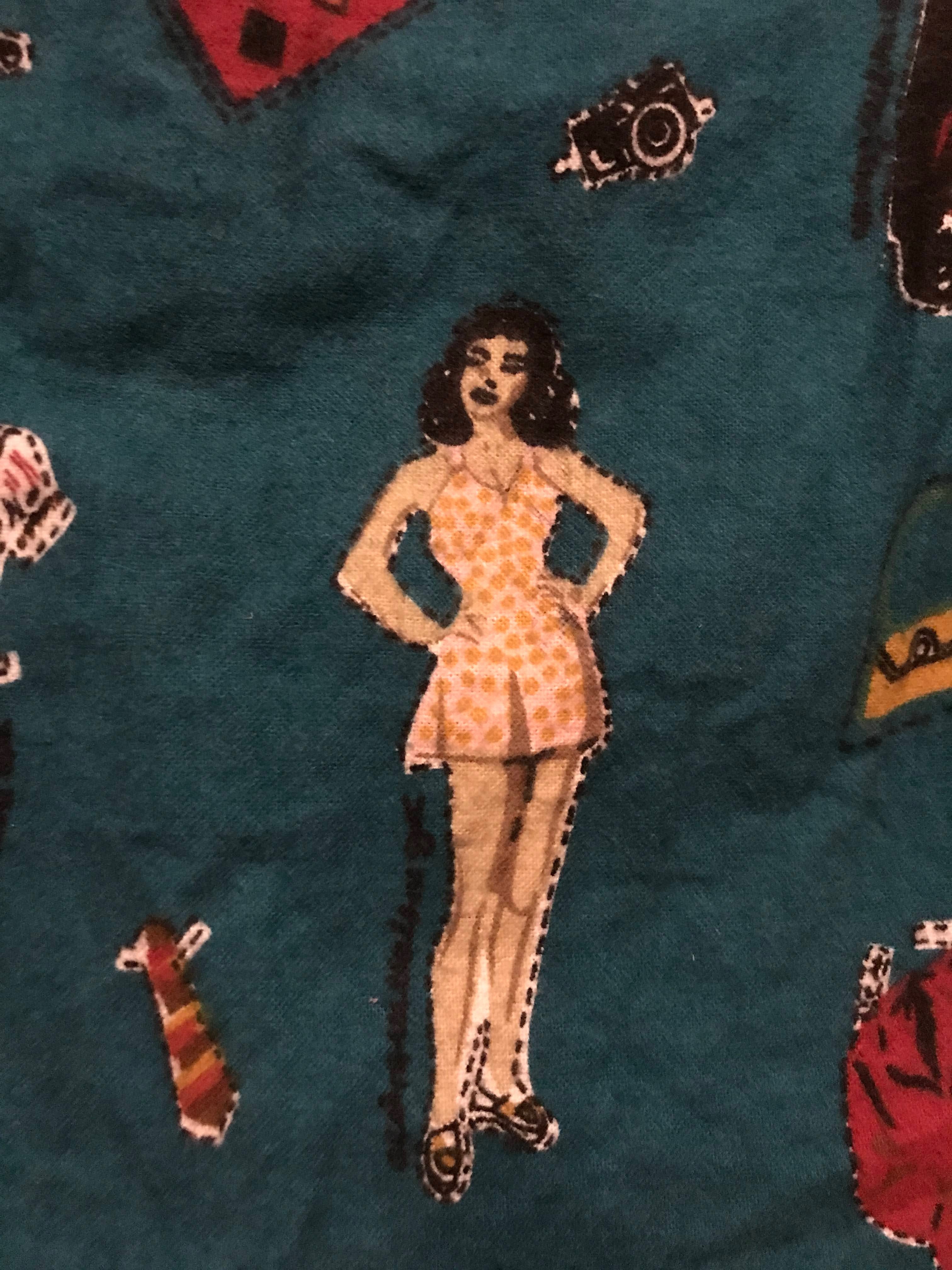 80s/90s Paper Doll Novelty Print Button Up Felted Blouse By Wesayso - Image 15