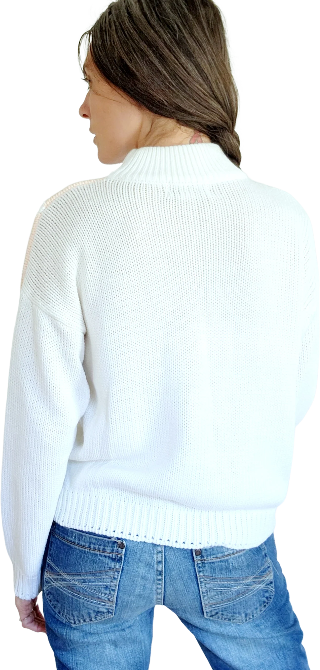 80s/90s Pastel Geometric Mock Neck Knit Pullover Sweater By Spice of Life - Image 2