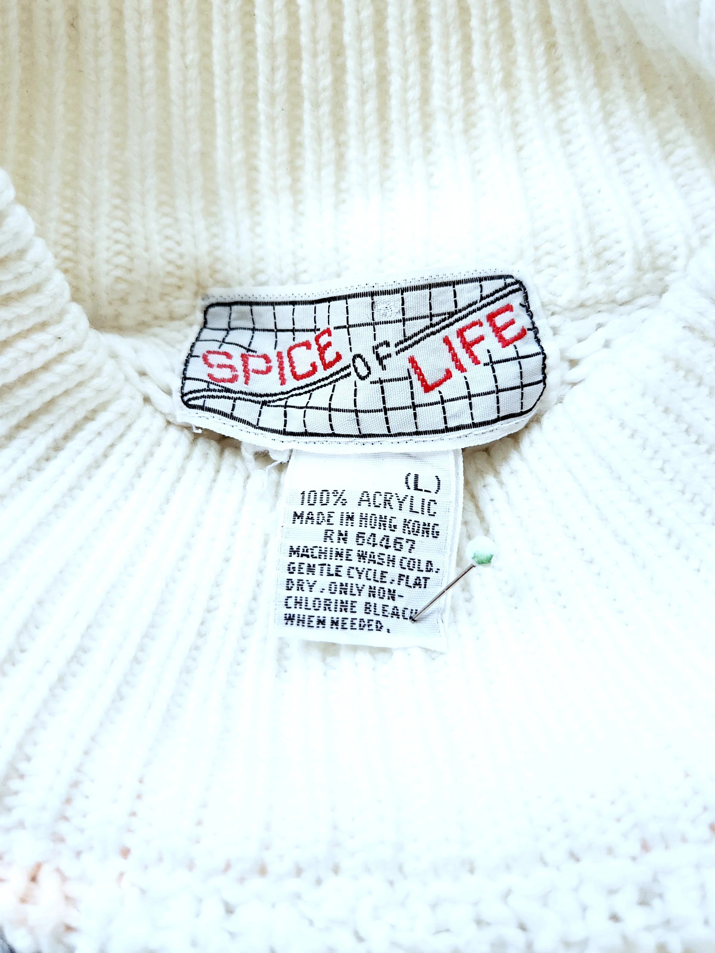 80s/90s Pastel Geometric Mock Neck Knit Pullover Sweater By Spice of Life - Image 7
