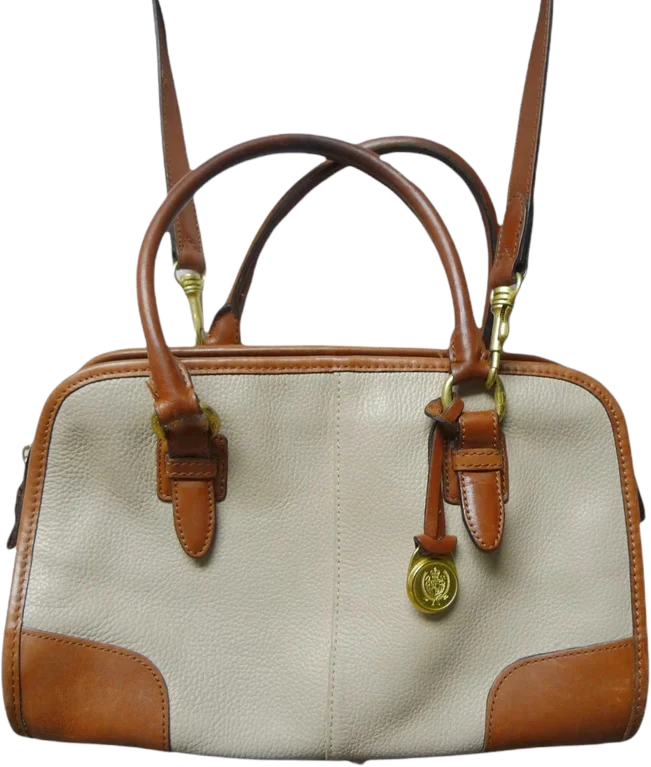 80s/90s Pebbled Leather Top Handle / Shoulder Bag By Leather Co. by Liz Claiborne