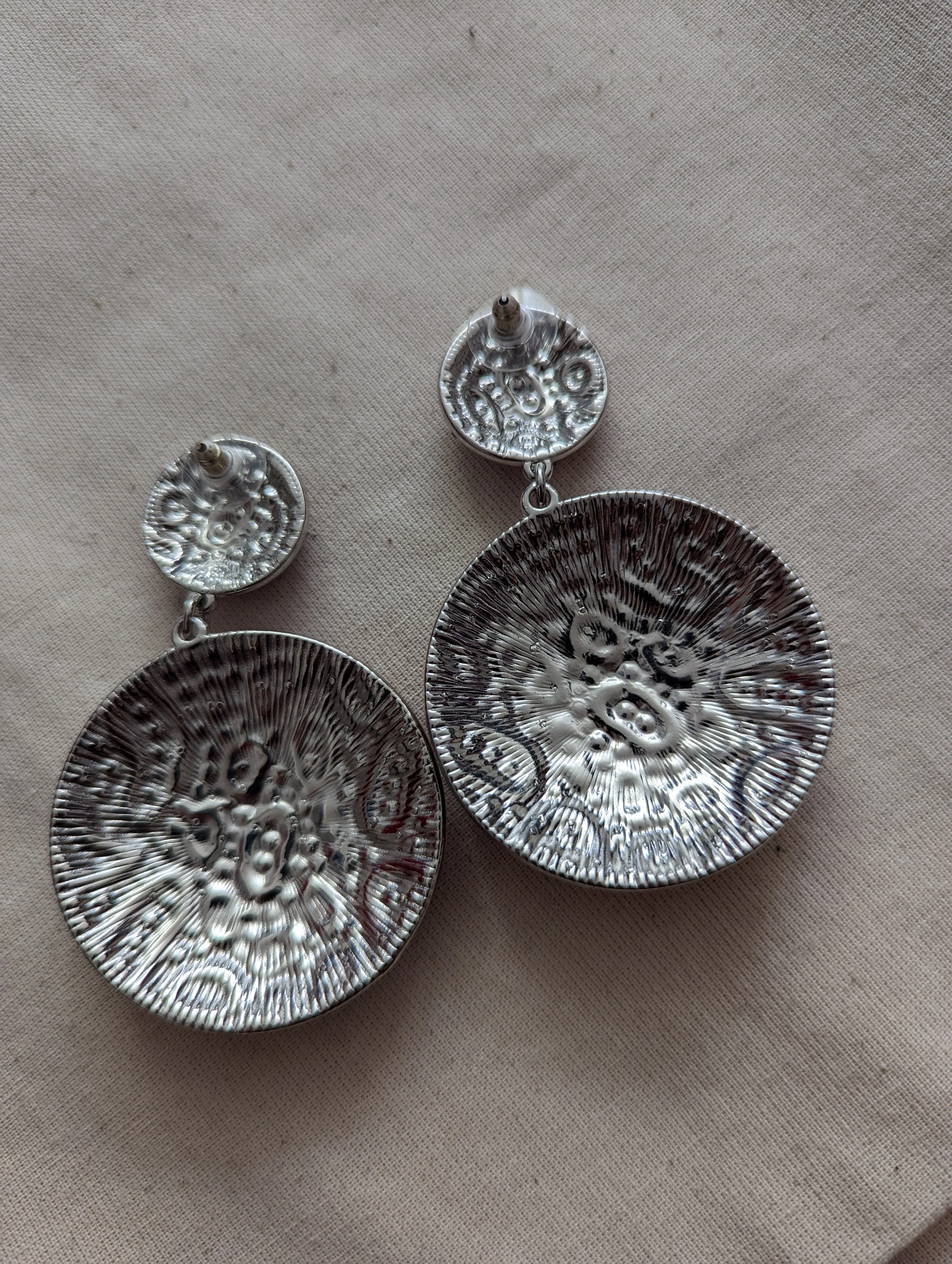 80s/90s Pink Animal Print With Rhinestones Earrings - Image 4