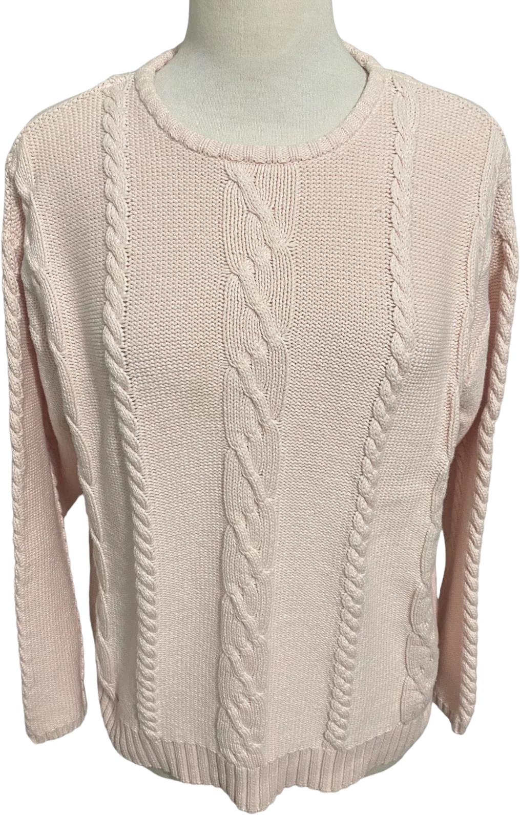 80s/90s Pink Cable Knit Sweater Womens Sz S Preppy By Lizwear by Liz Claiborne