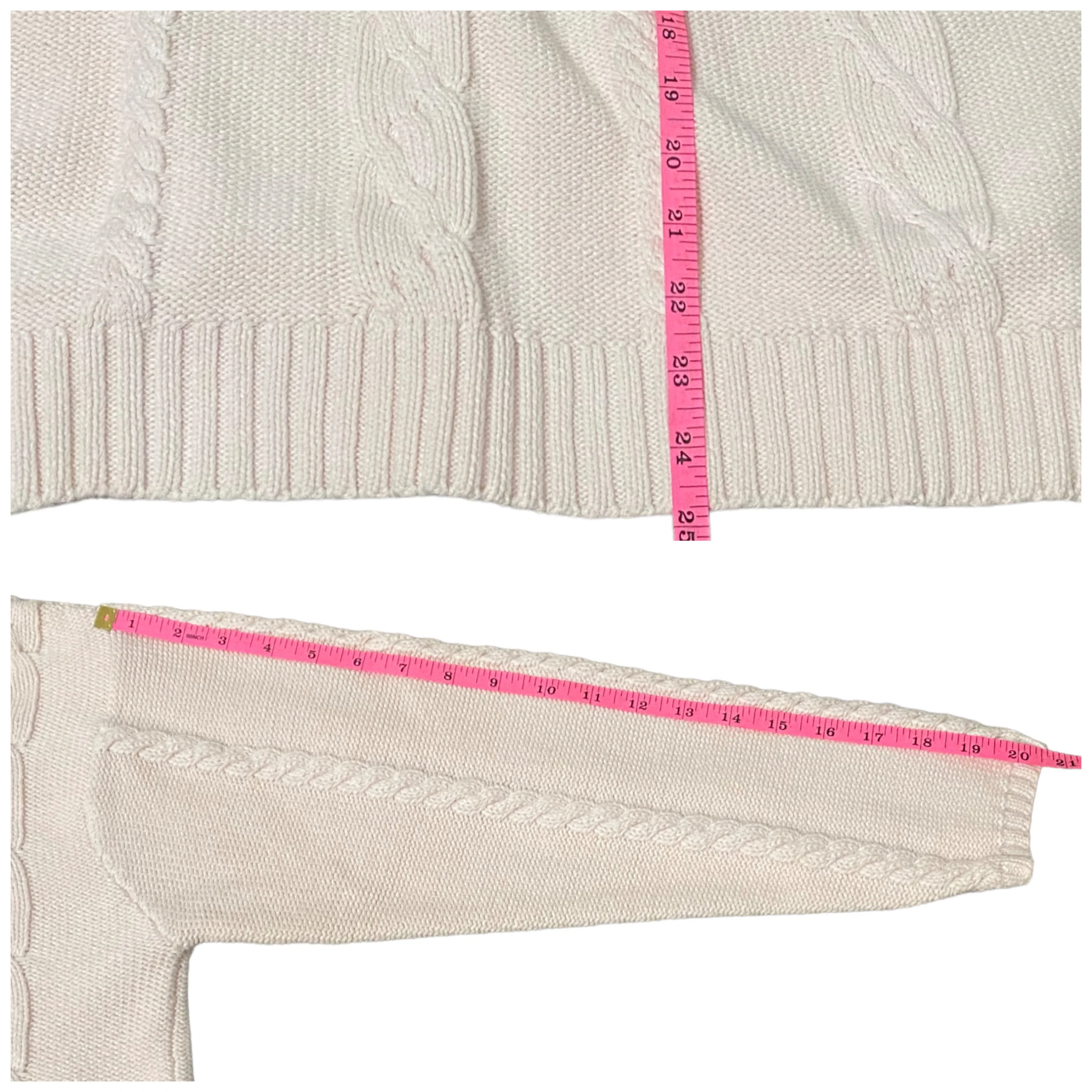 80s/90s Pink Cable Knit Sweater Womens Sz S Preppy By Lizwear by Liz Claiborne - Image 7