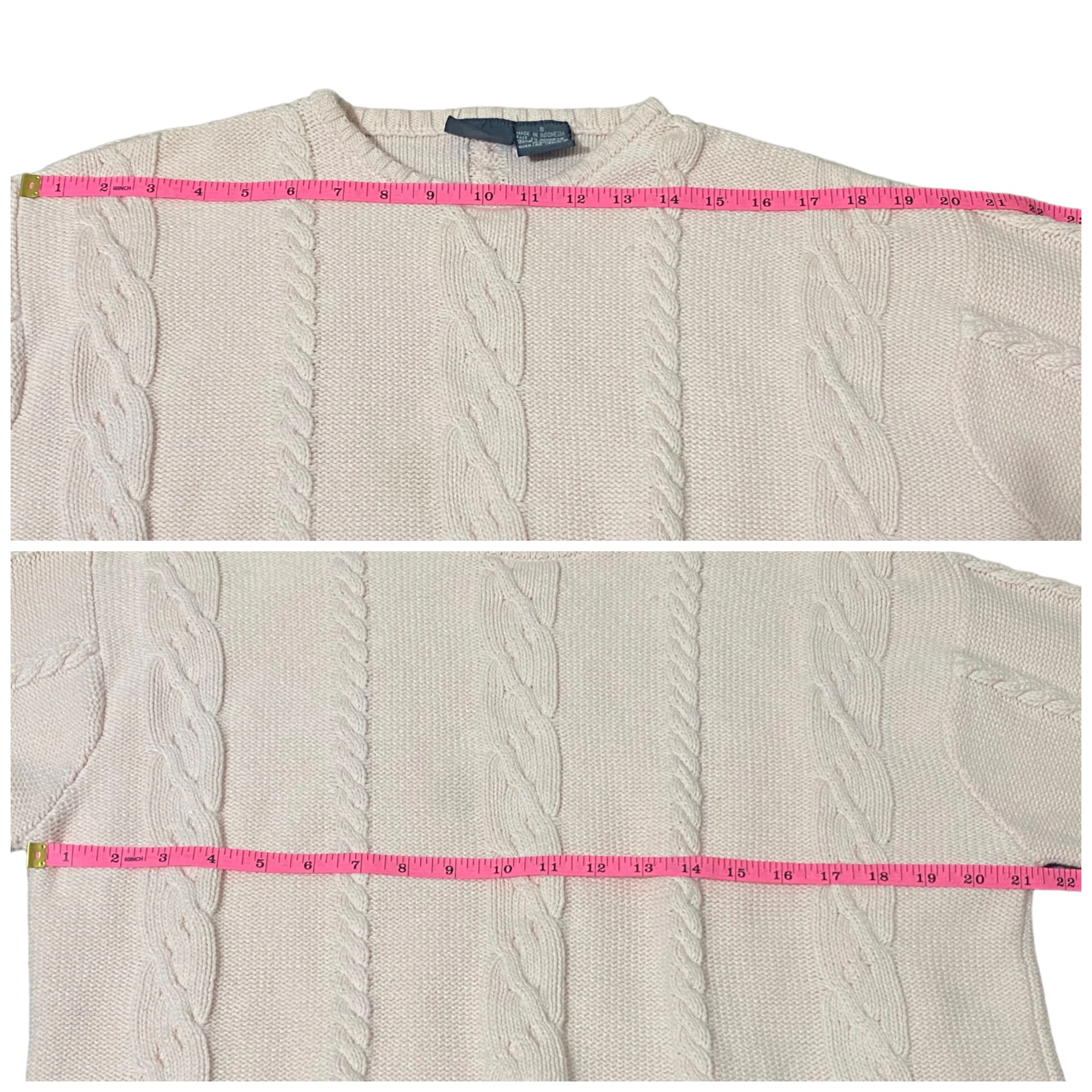 80s/90s Pink Cable Knit Sweater Womens Sz S Preppy By Lizwear by Liz Claiborne - Image 8