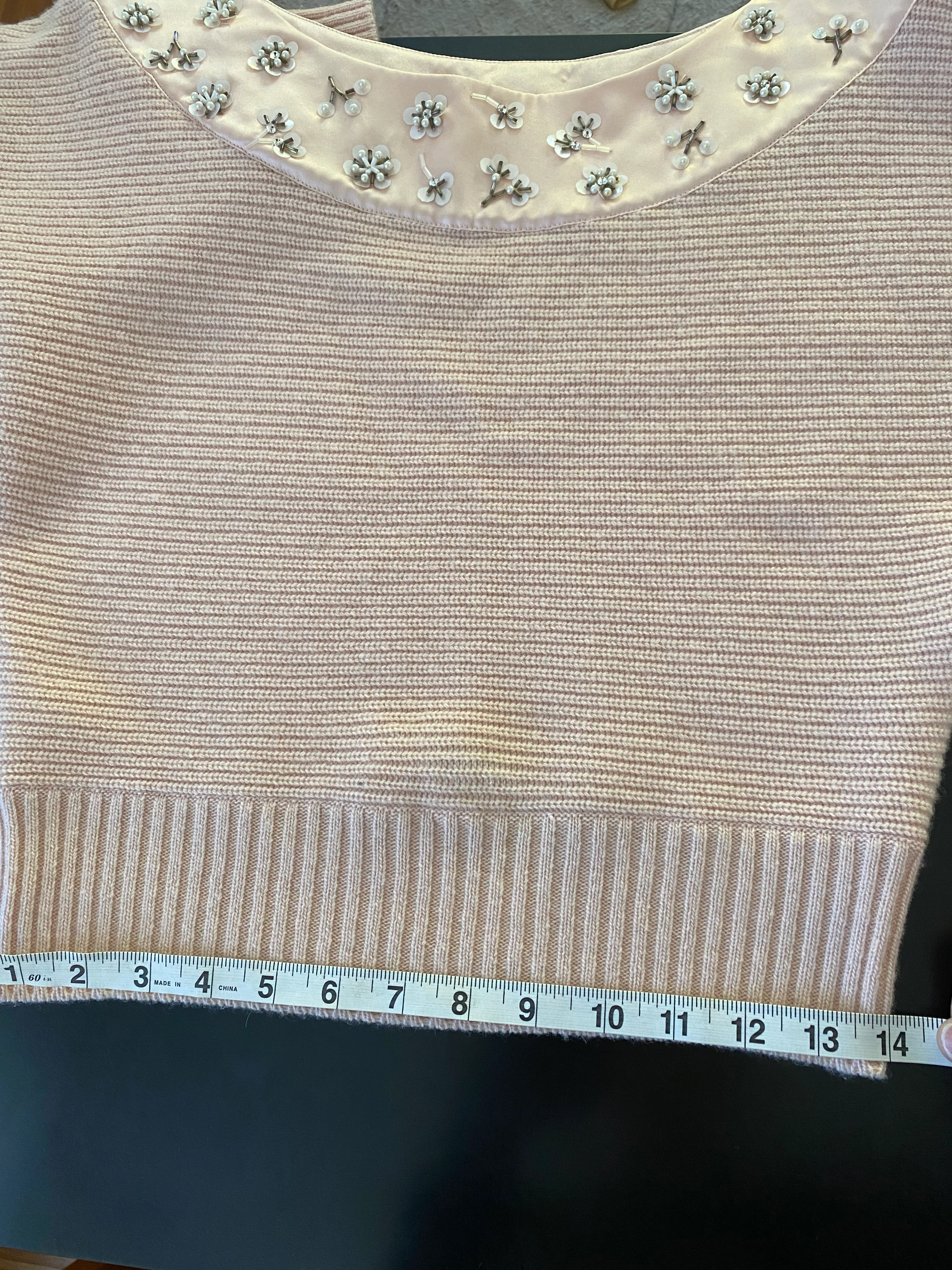 80s/90s Pink Cashmere Hand Beaded Sweater By Christian Dior - Image 10