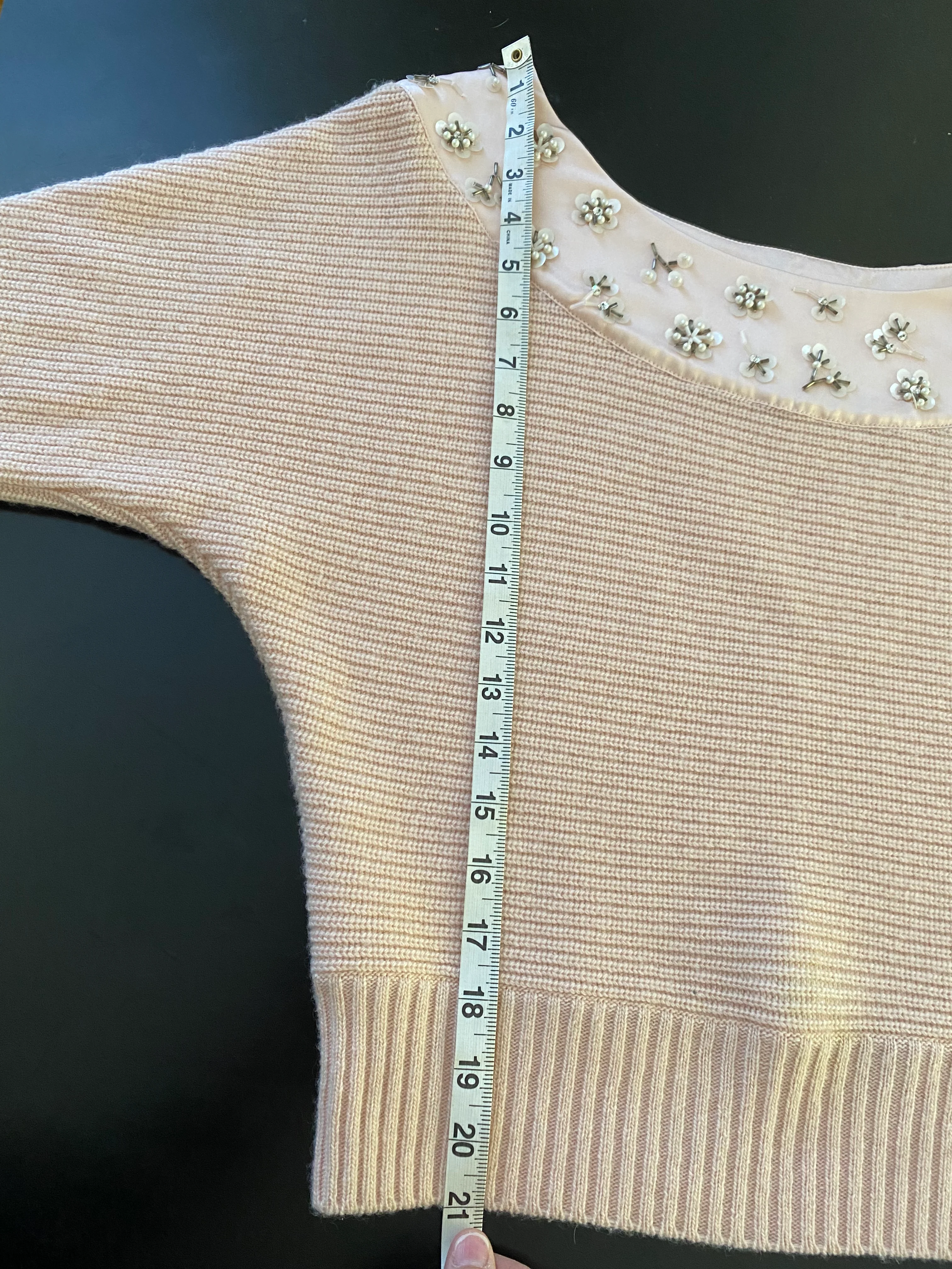 80s/90s Pink Cashmere Hand Beaded Sweater By Christian Dior - Image 11