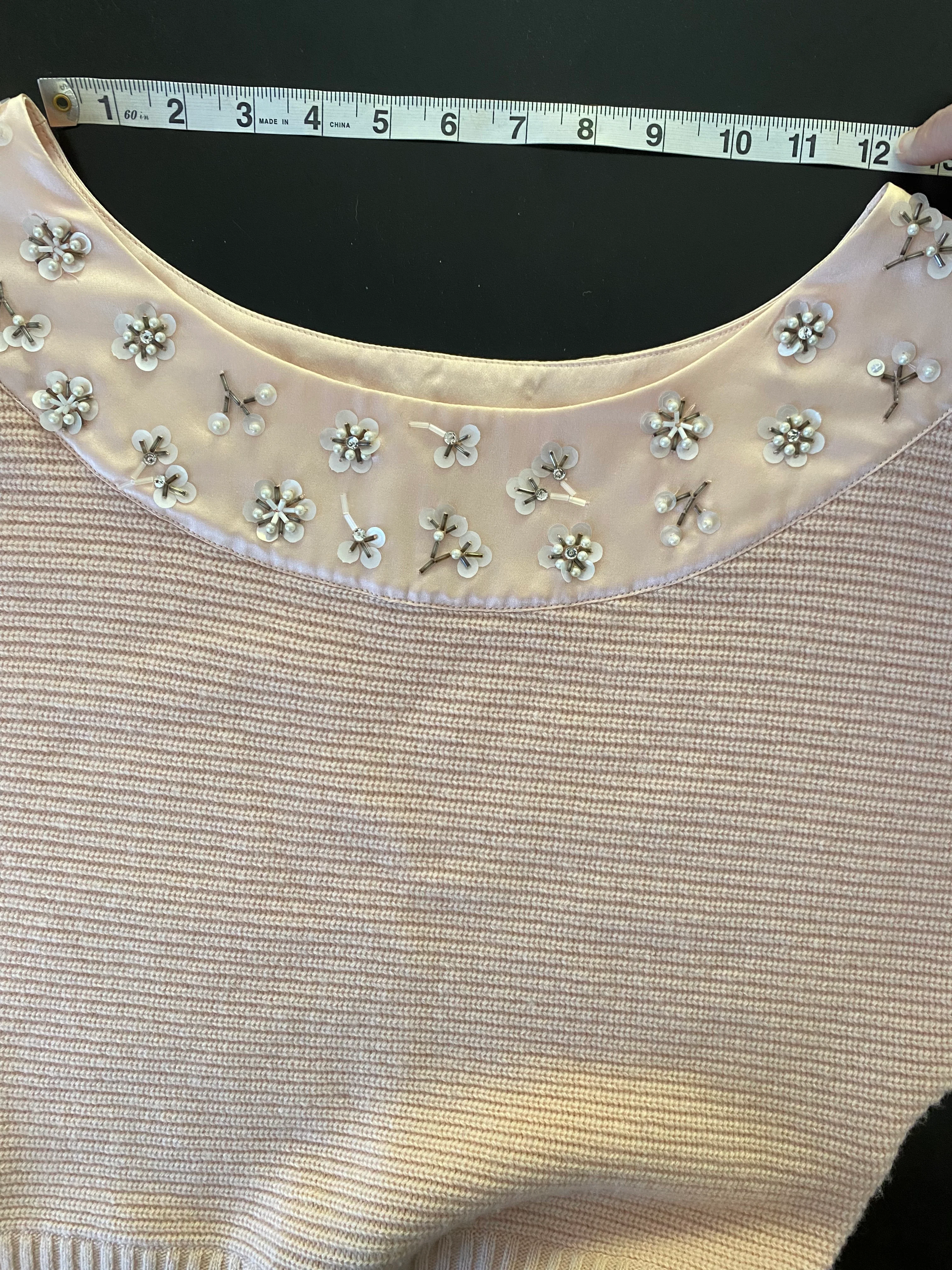 80s/90s Pink Cashmere Hand Beaded Sweater By Christian Dior - Image 7