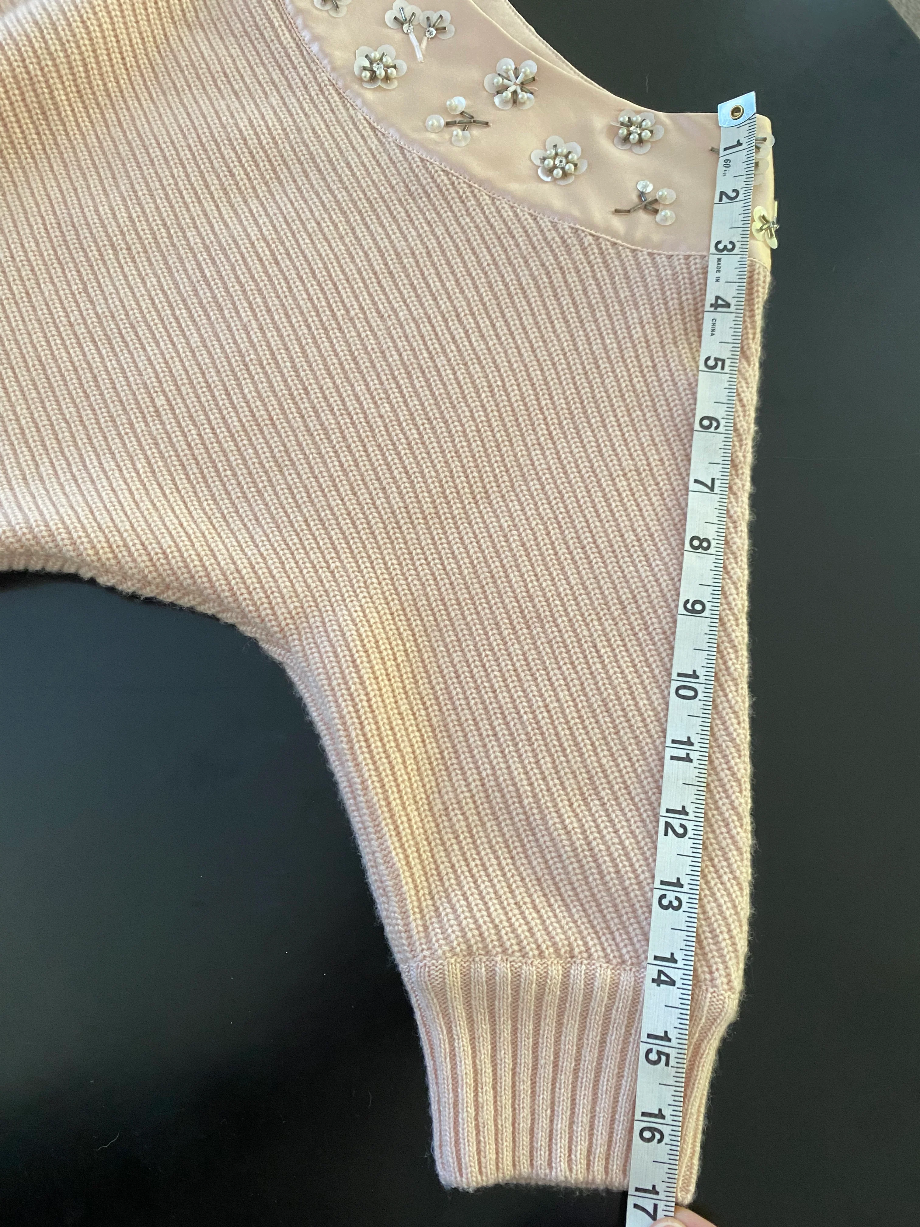 80s/90s Pink Cashmere Hand Beaded Sweater By Christian Dior - Image 8