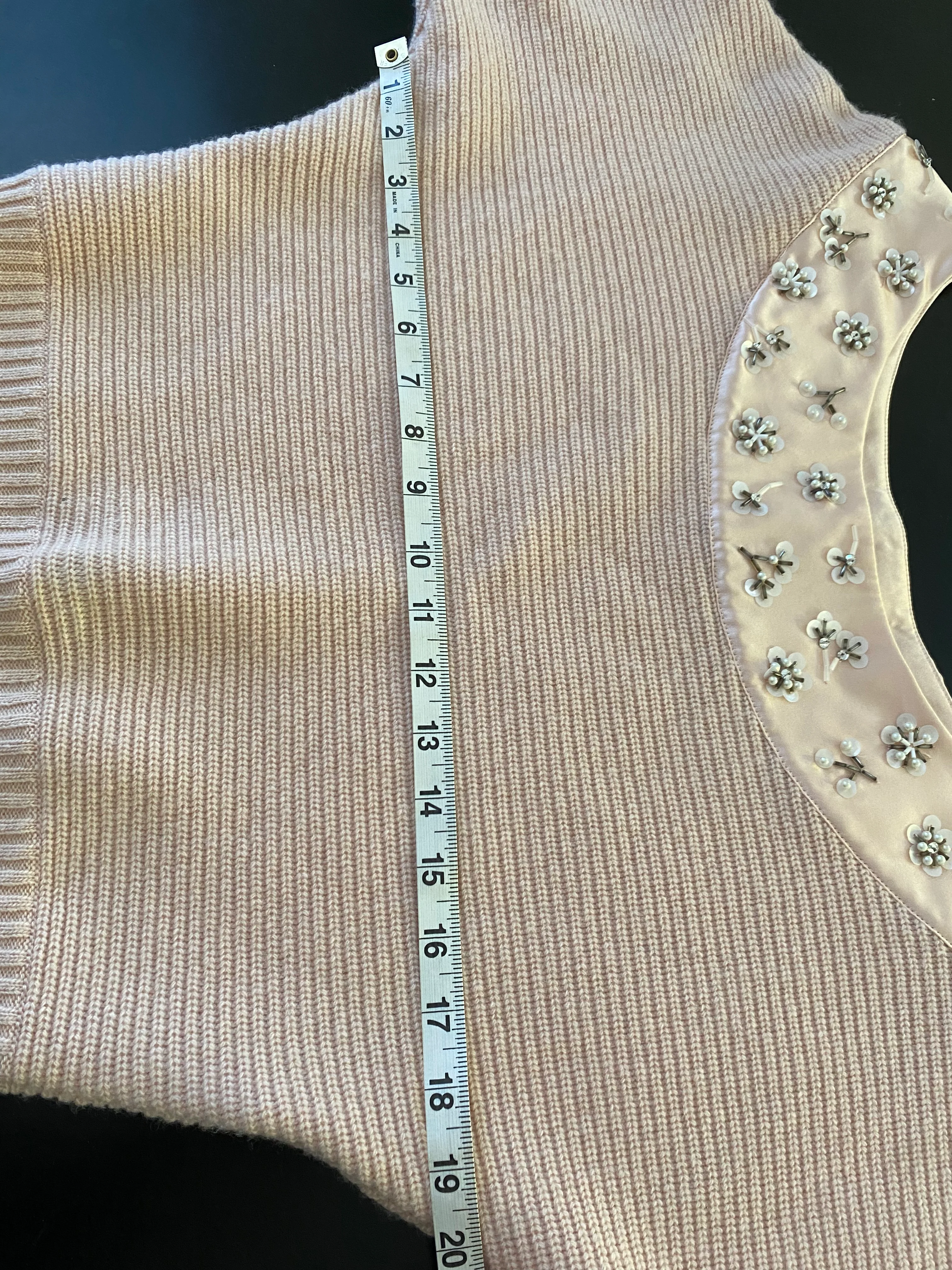 80s/90s Pink Cashmere Hand Beaded Sweater By Christian Dior - Image 9