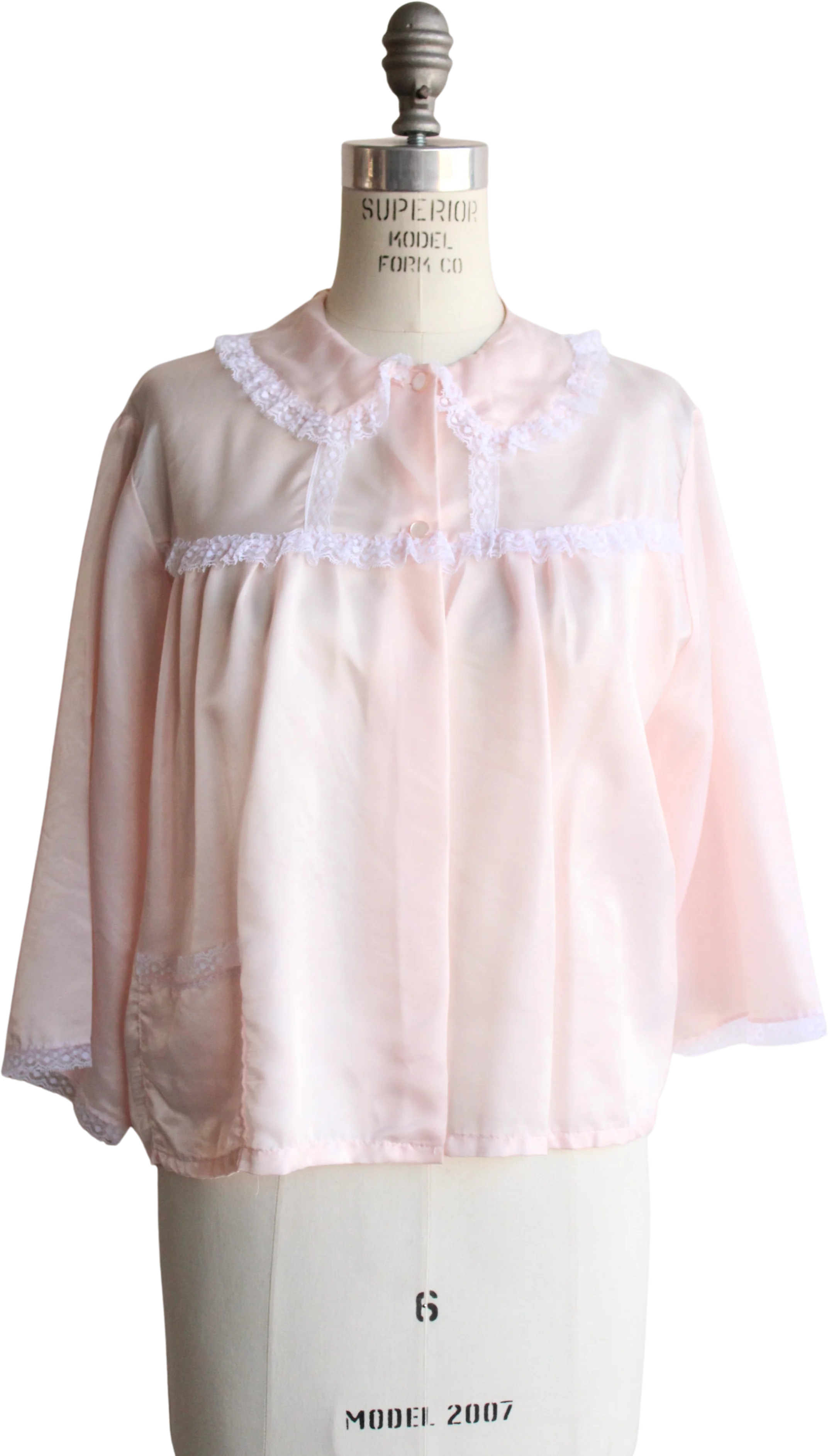 80s/90s Pink Satin And Lace Bed Jacket By Nanette Undies