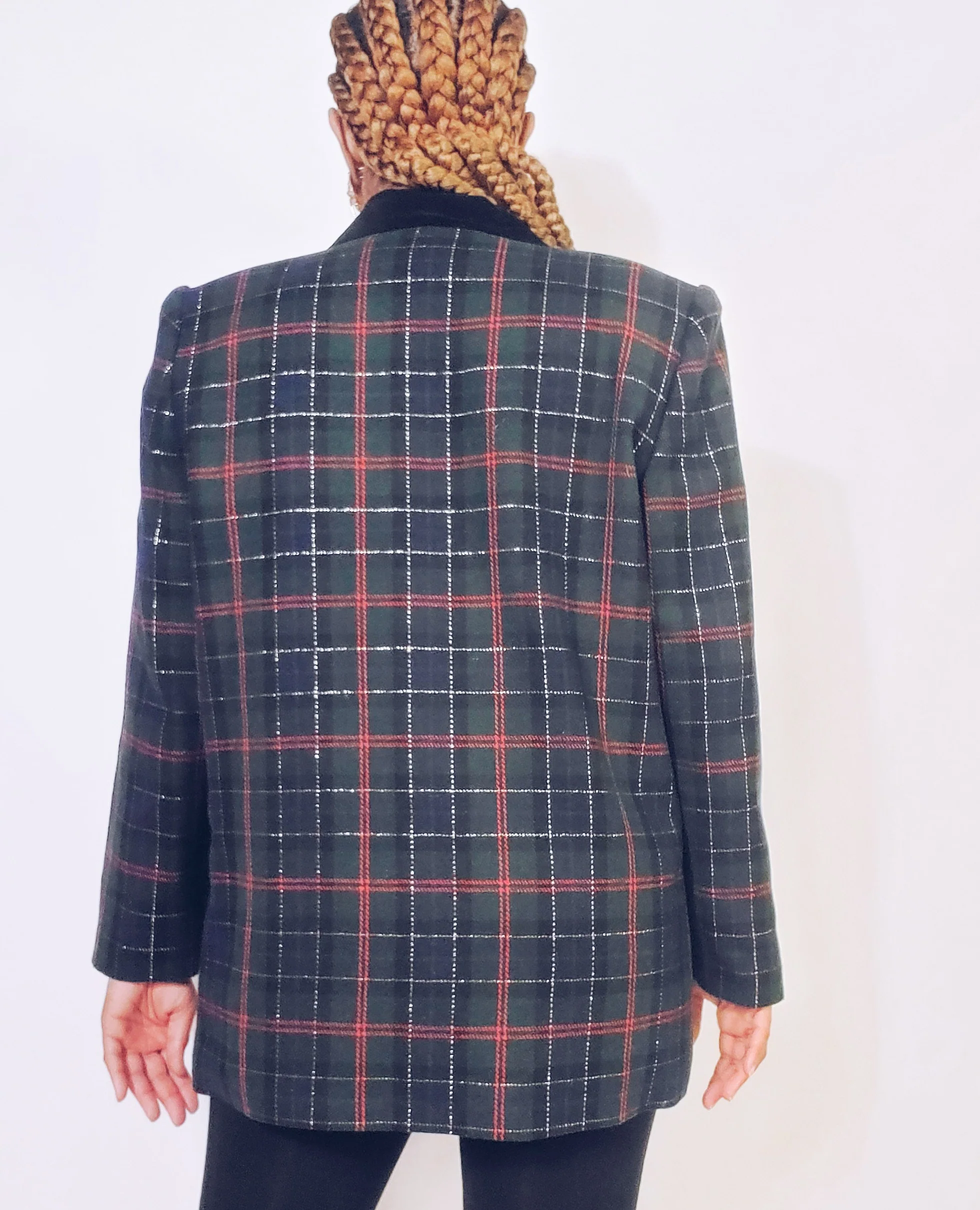 80s/90s Plaid Blazer By Sag Harbor - Image 5