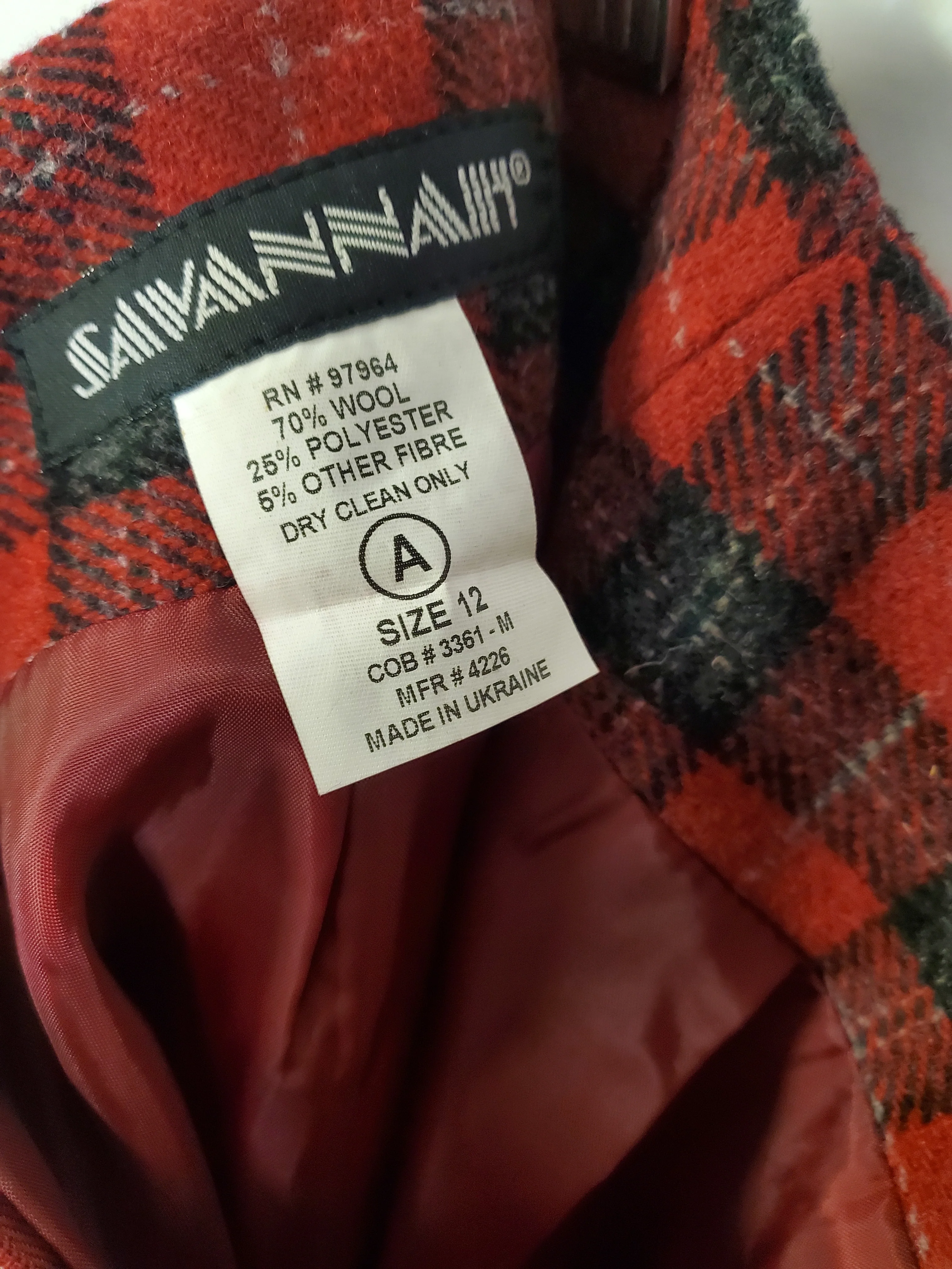 80s/90s Plaid Wool Skirt By Savannah - Image 6